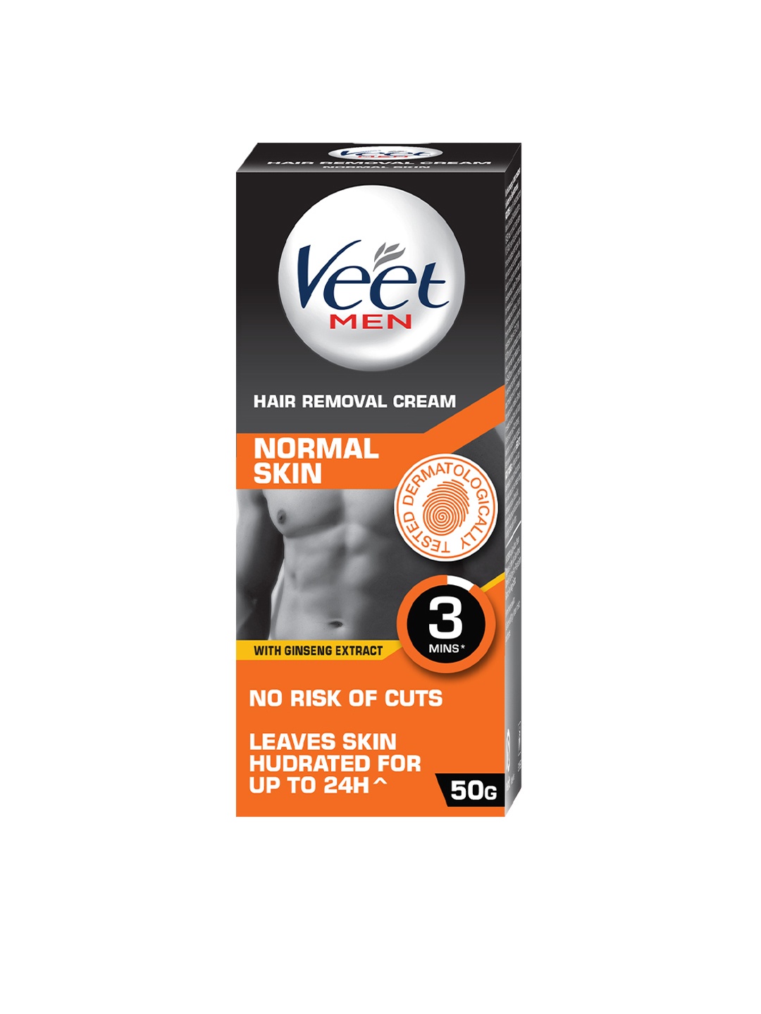 

Veet Men Hair Removal Cream with Ginseng Extract 50 g - Normal Skin, Orange