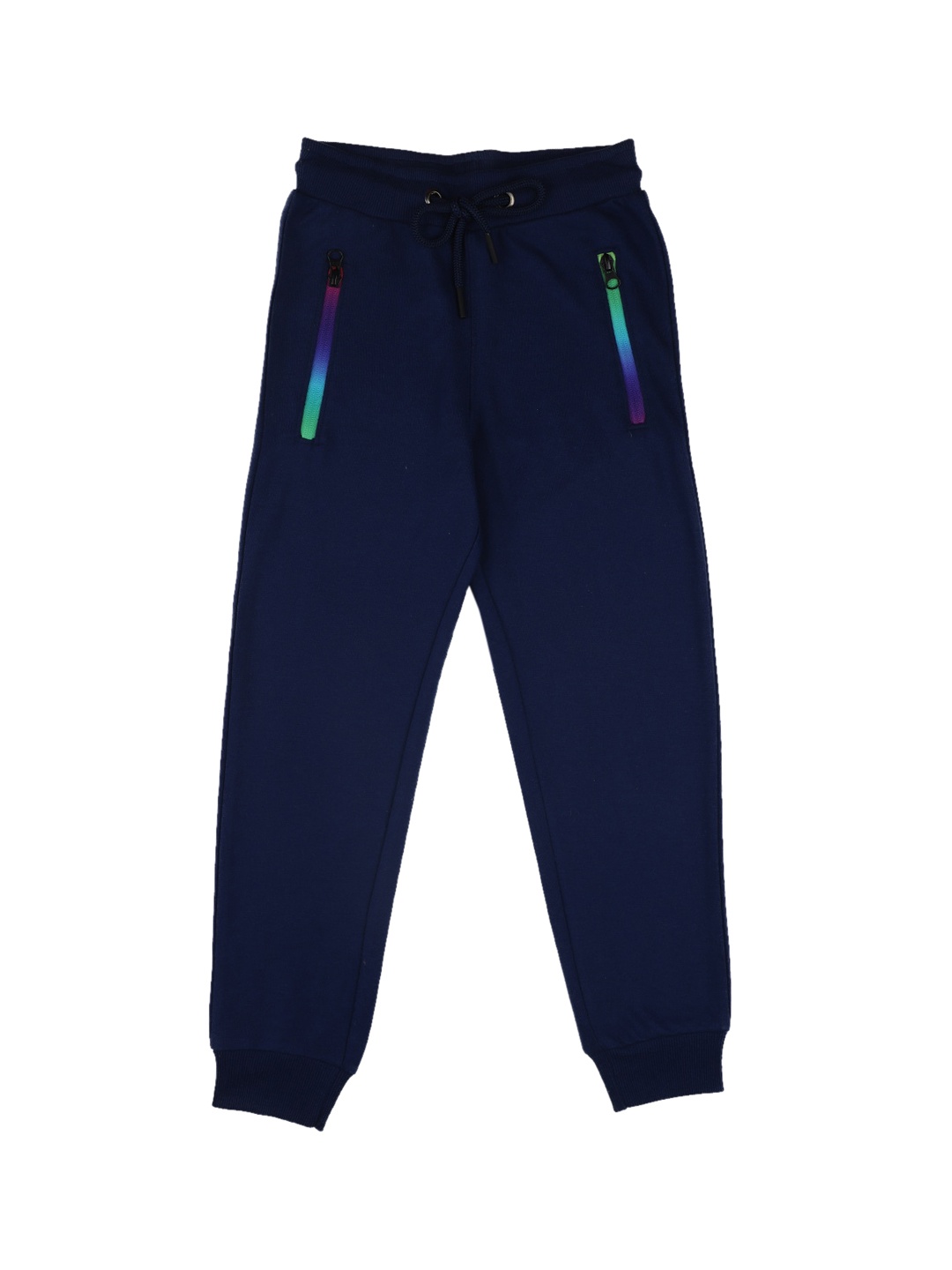 

Stupid Cupid Boys Navy Blue Regular Fit Solid Cotton Track Pant