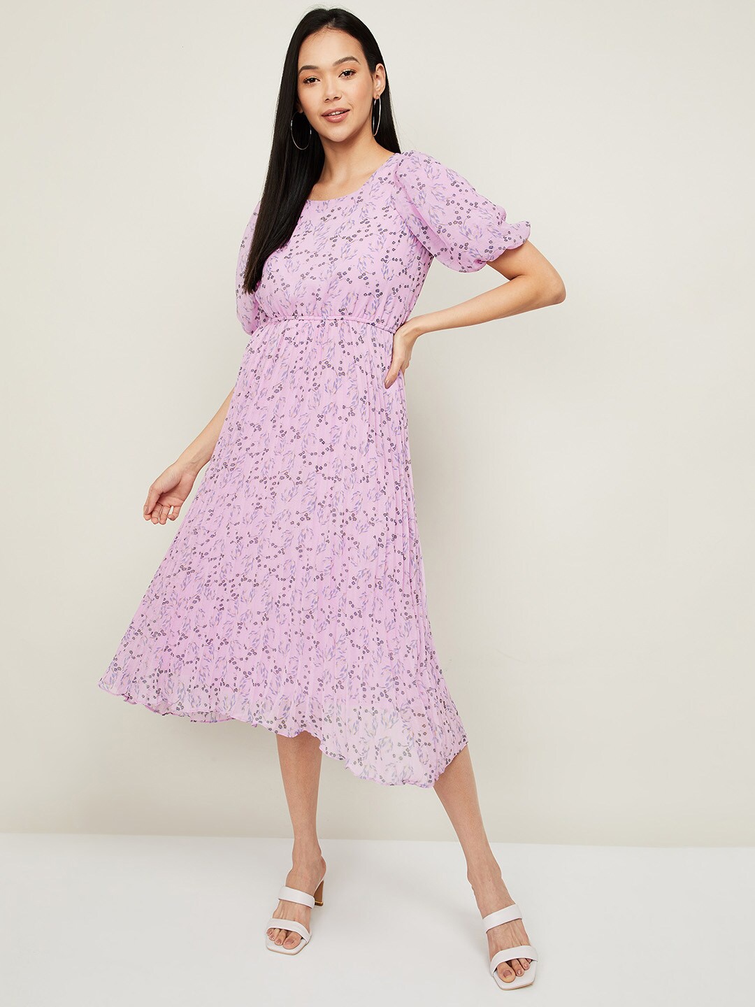 

CODE by Lifestyle Purple Floral Midi Dress