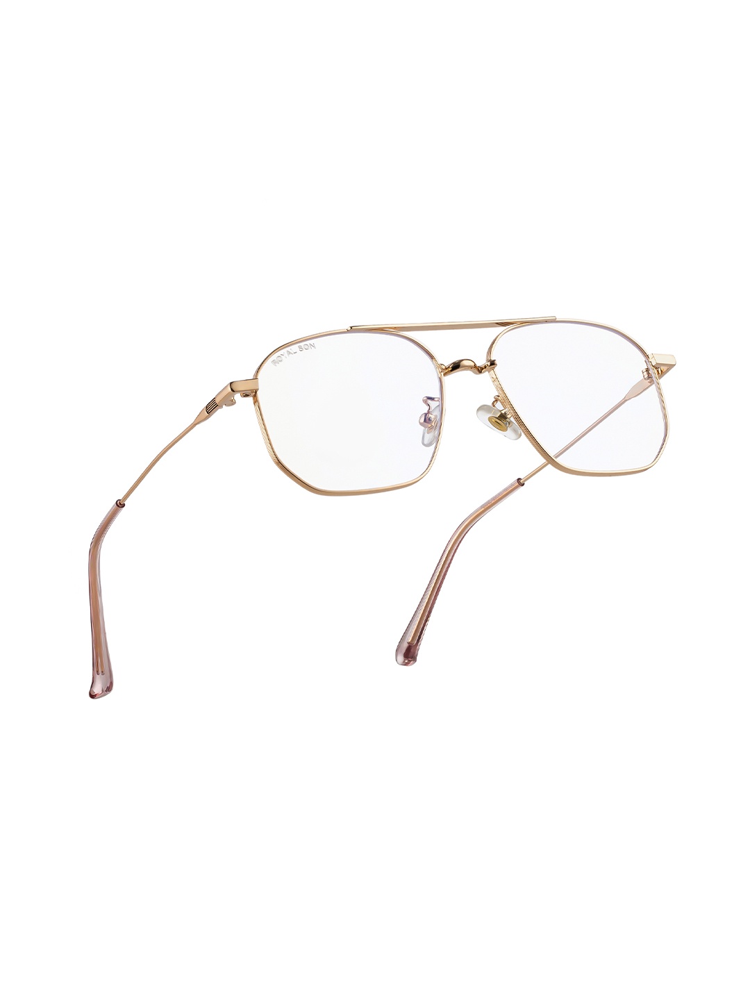 

ROYAL SON Men Gold-Toned Full Rim Aviator Frames With Blue Ray Cut Lens