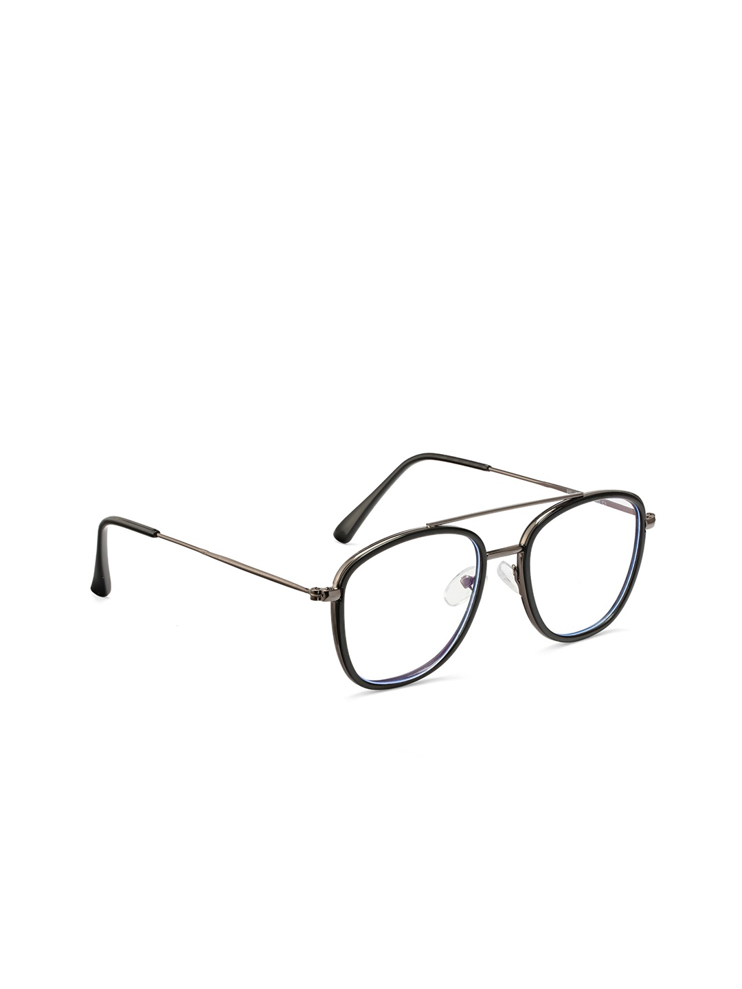 

ROYAL SON Men Black Solid Full Rim Square Frames with Blue Ray Cut Lens