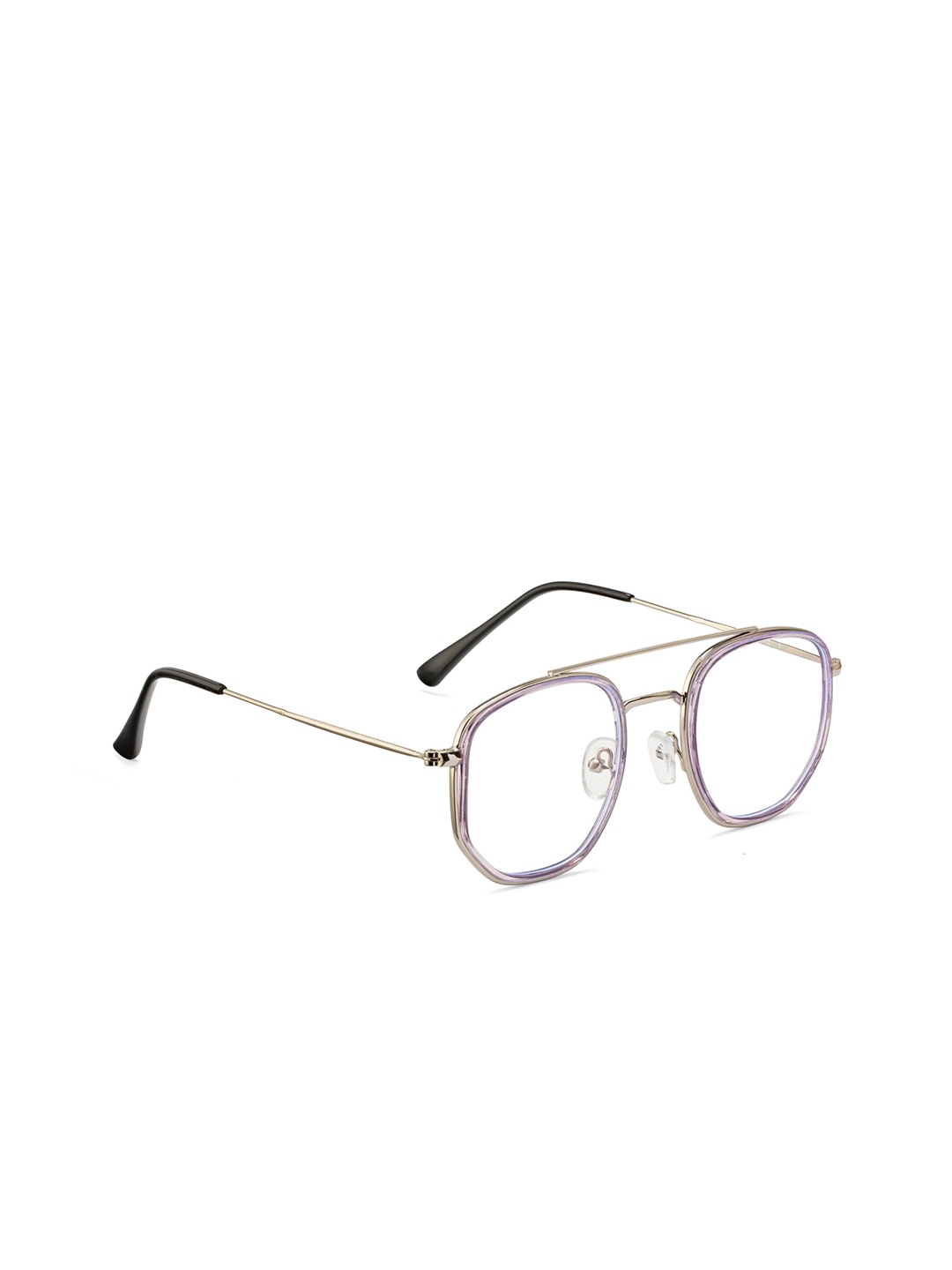 

ROYAL SON Men Silver-Toned Full Rim Blue Ray Cut Lens Round Frames
