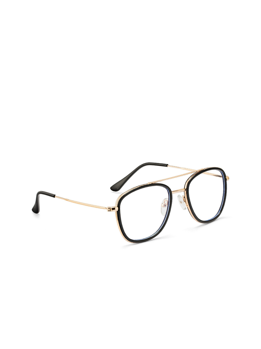 

ROYAL SON Men Gold-Toned Solid Full Rim Square Frames with Blue Ray Cut Lens
