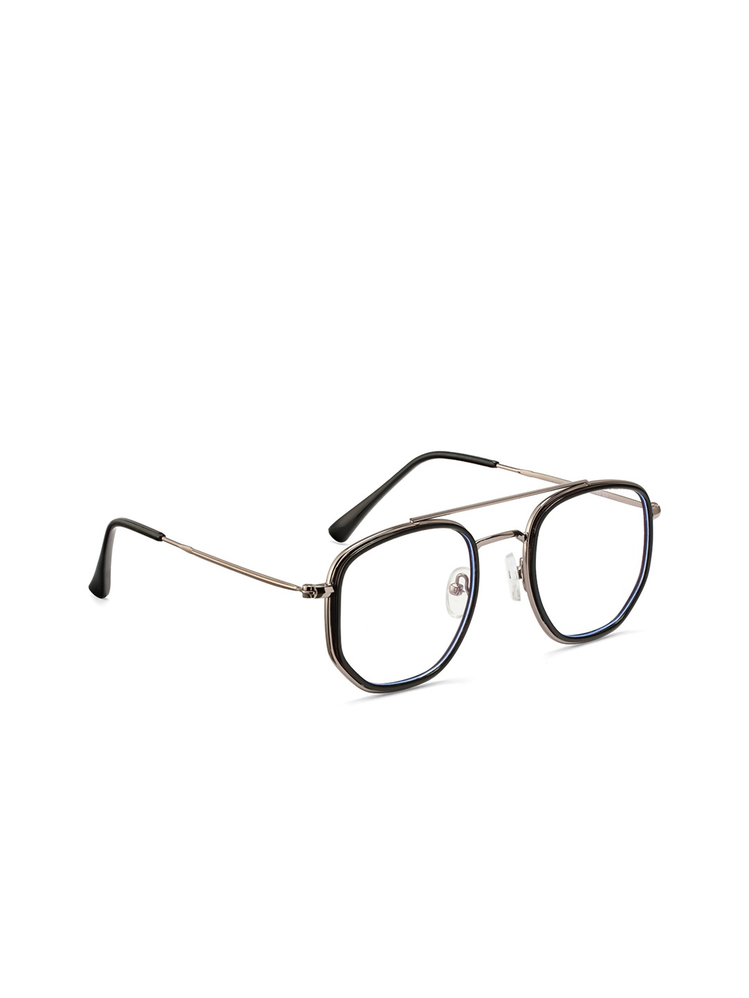 

ROYAL SON Men Silver-Toned Full Rim Round Frames With Blue Ray Cut Lens