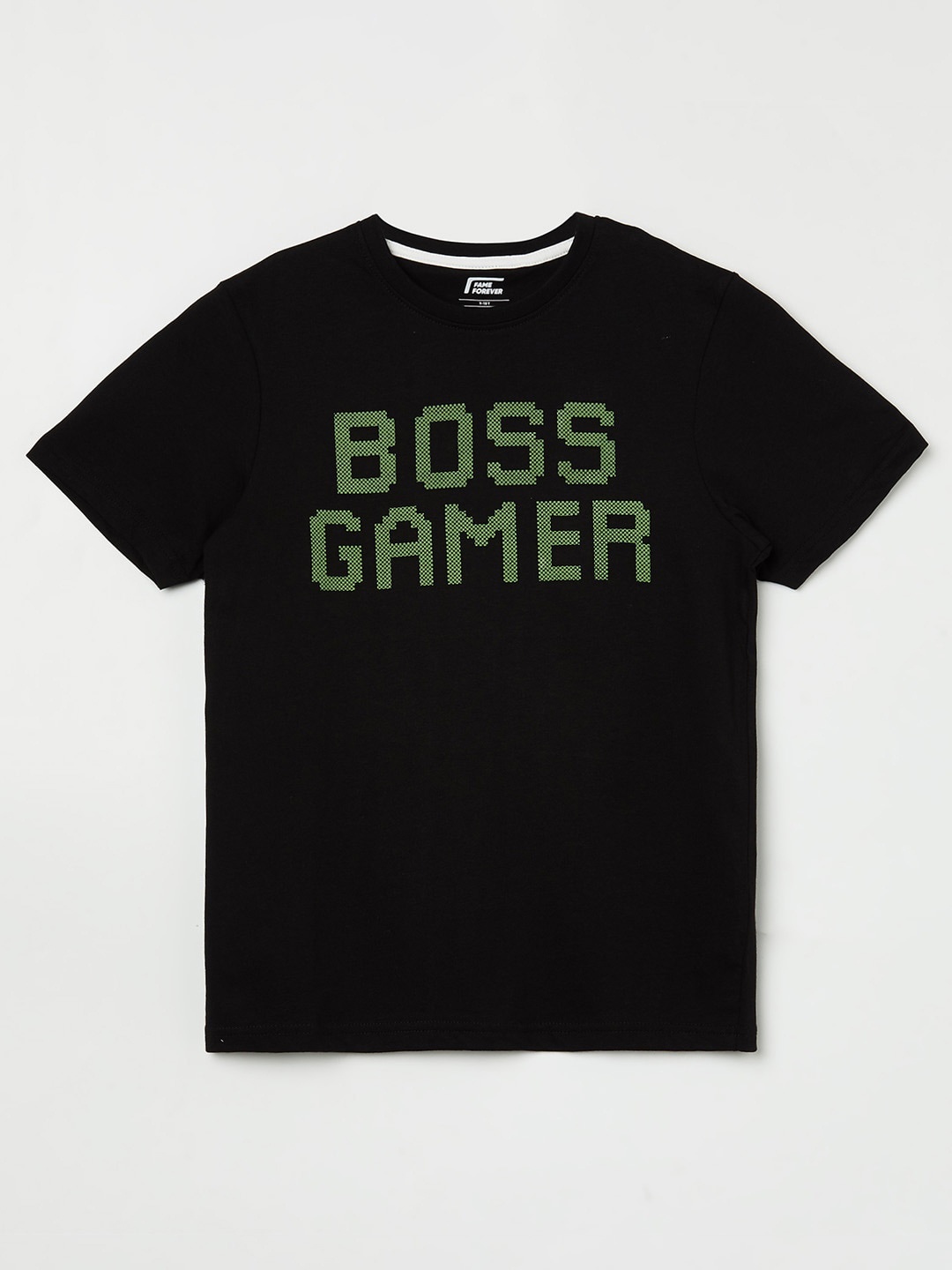 

Fame Forever by Lifestyle Boys Black Typography Printed Cotton T-shirt