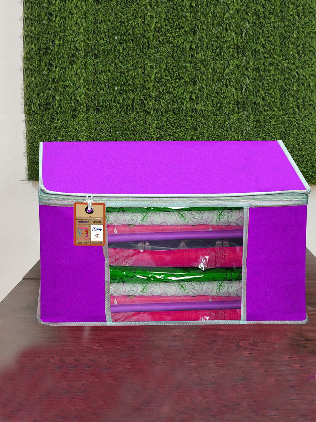 

atorakushon Set Of 3 Purple Solid Multi-Utility Organiser