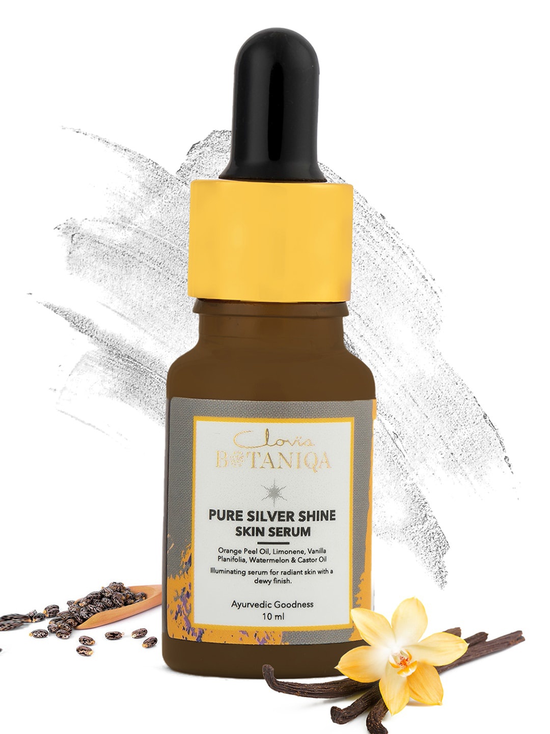

Clovia BOTANIQA Pure Silver Shine Mini Face Serum with Vanilla Planifolia & Limolene 10 ML, Transparent
