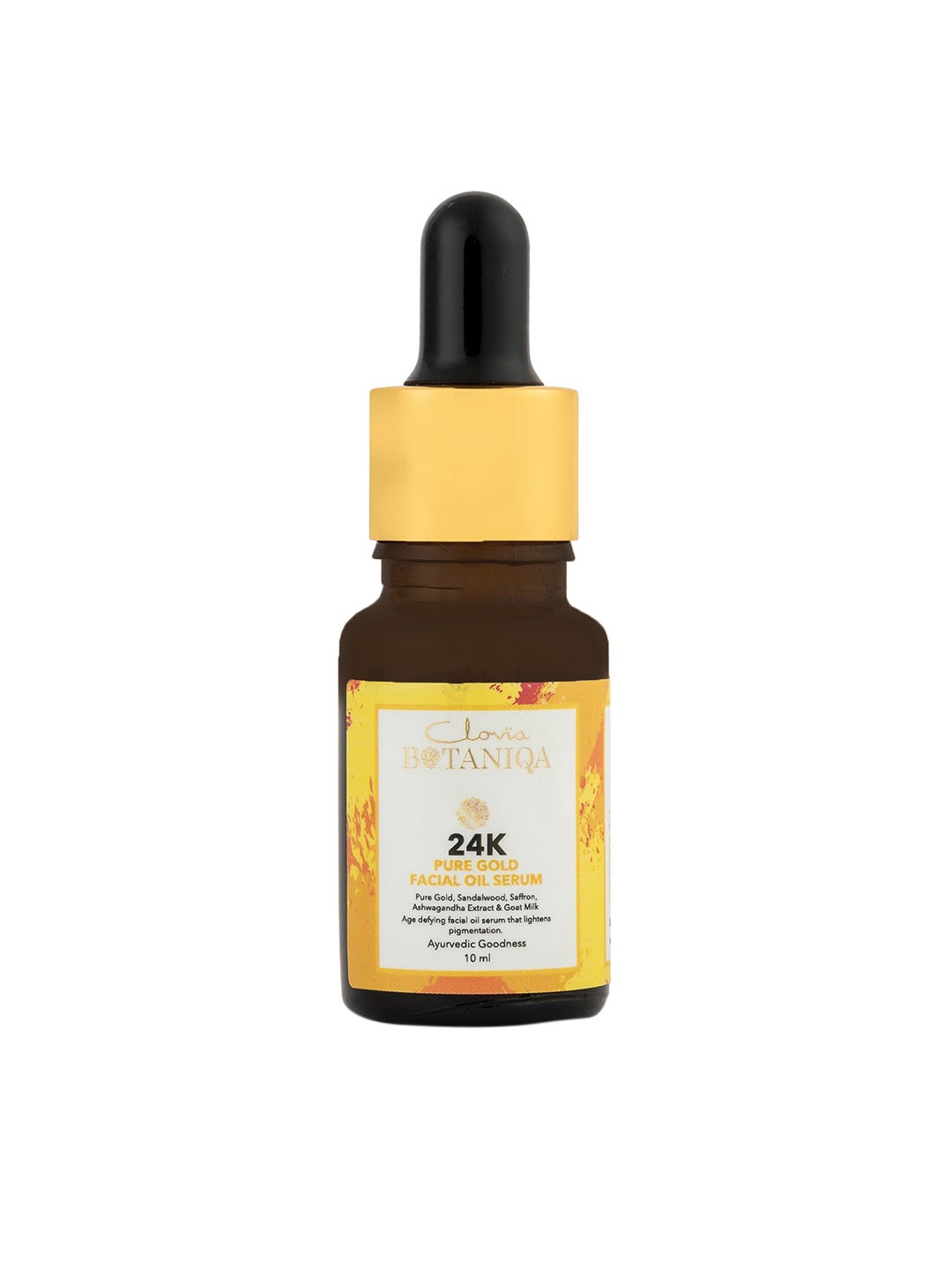 

Clovia BOTANIQA 24K Pure Gold Mini Facial Oil Serum with Saffron & Goat Milk - 10 ml, Yellow