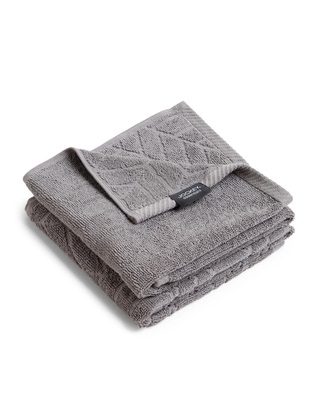 

Jockey Pack Of 2 Cotton Terry Ultrasoft and Durable Patterned Hand Towel-T202, Grey