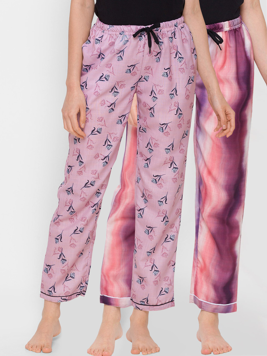 

FashionRack Women Pink & Purple Pack of 2 Cotton Lounge Pants