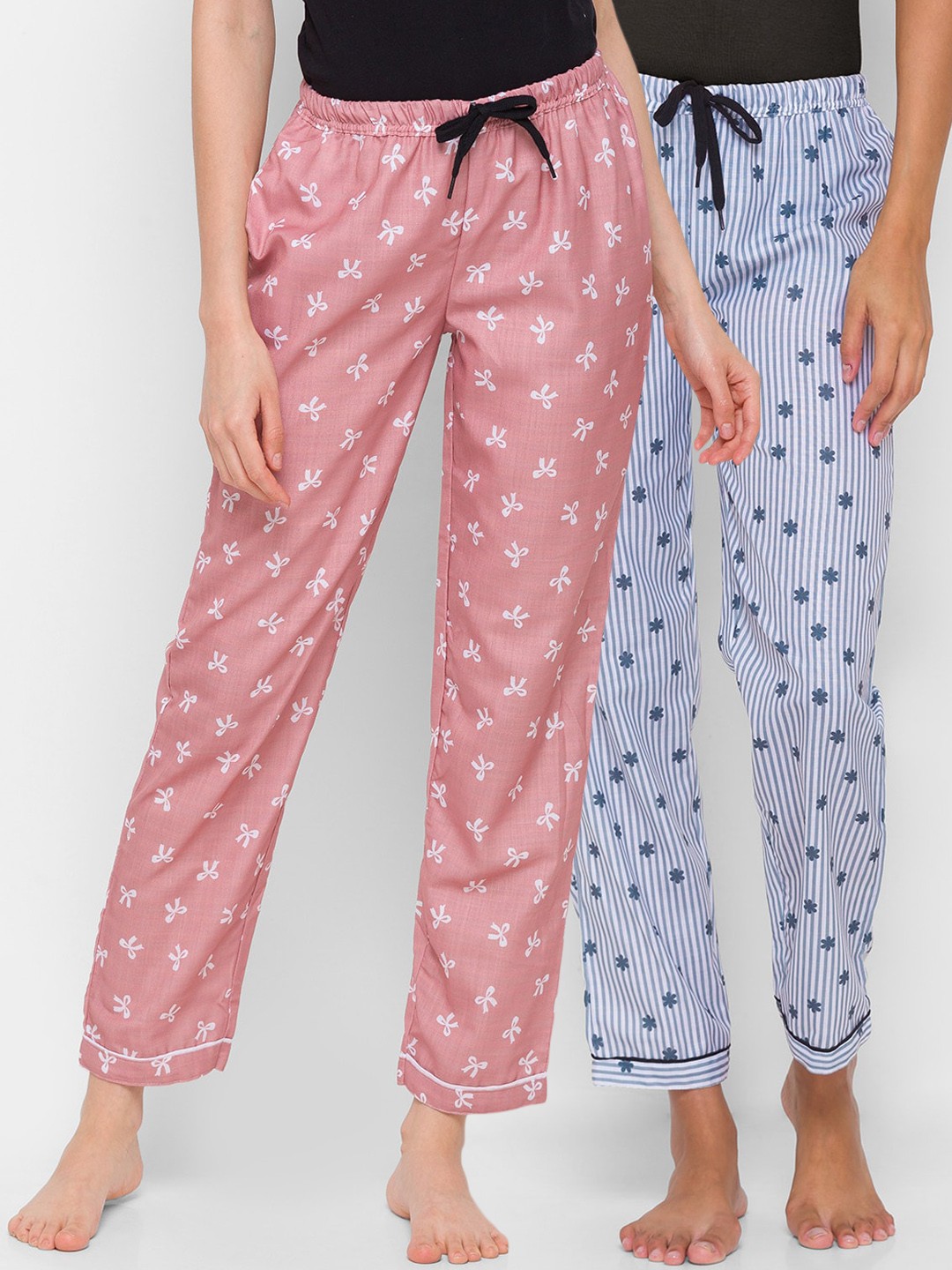 

FashionRack Women Brown & Grey Pack of 2 Cotton Lounge Pants