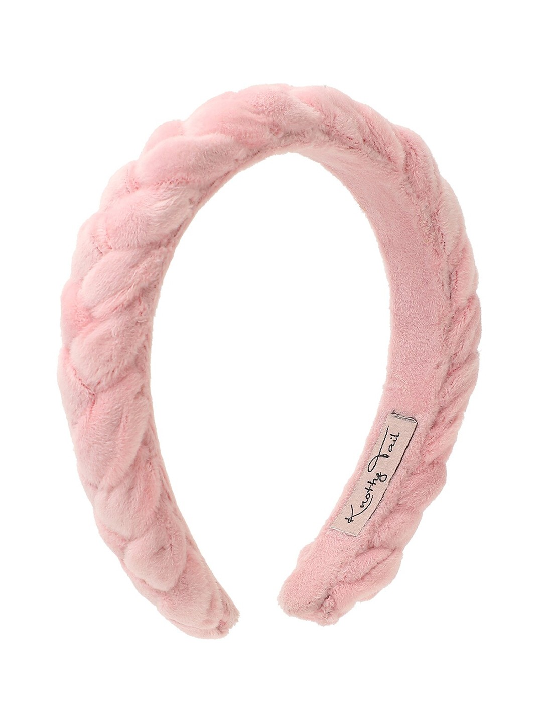 

Knotty Tail Women Peach-Coloured Velvet Hairband