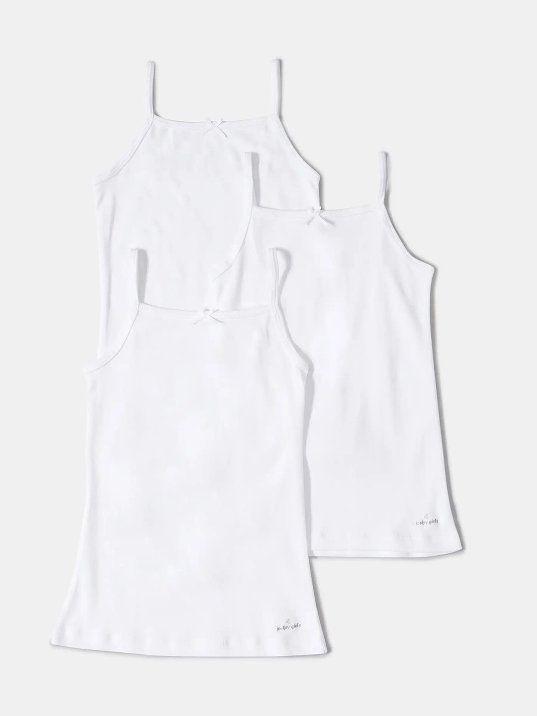 

Jockey Girls Pack of 2 Super Combed Cotton Round Neck Camisole with Regular Straps-SG04, White
