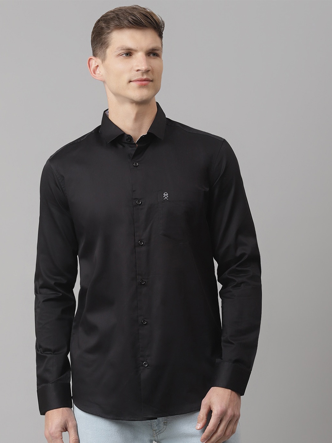 

Thomas Scott Men Black Relaxed Pure Cotton Casual Shirt