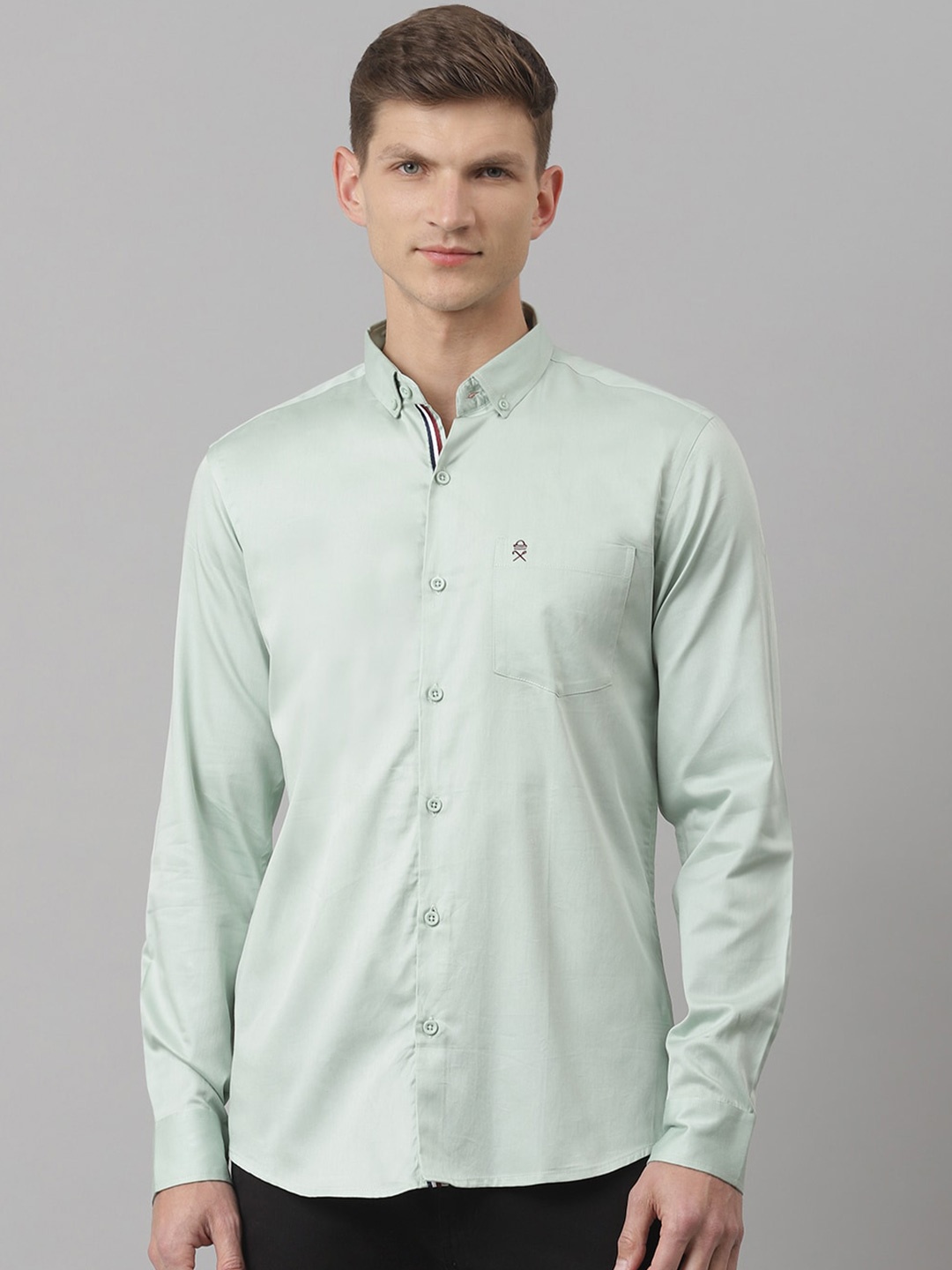 

Thomas Scott Men Green Regular Fit Relaxed Cotton Casual Sustainable Shirt