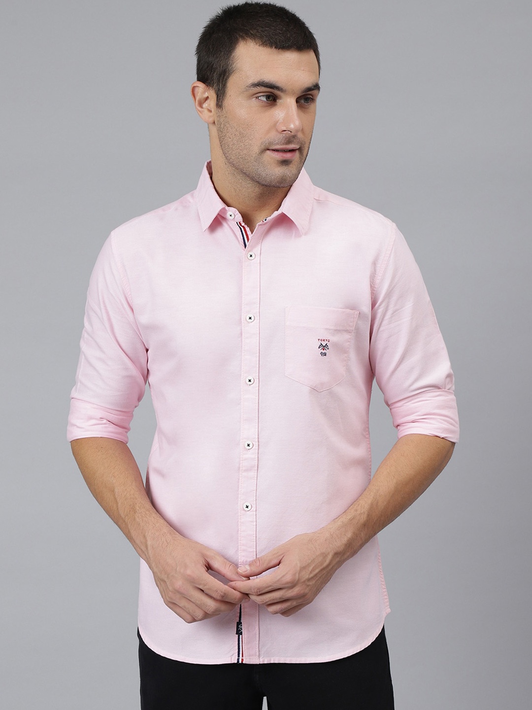

Thomas Scott Men Pink Relaxed Pure Cotton Casual Sustainable Shirt