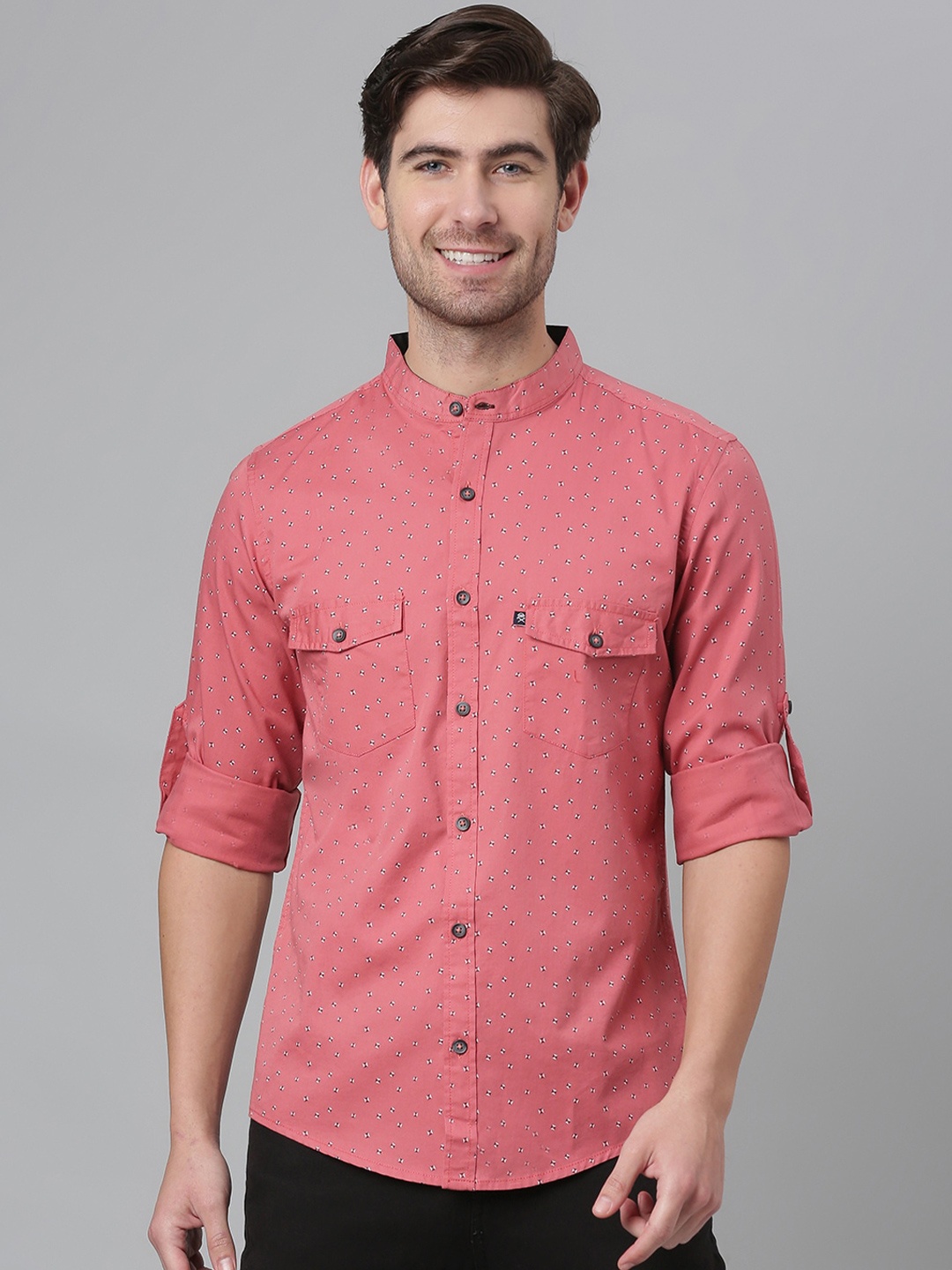 

Thomas Scott Men Red Relaxed Slim Fit Printed Casual Shirt