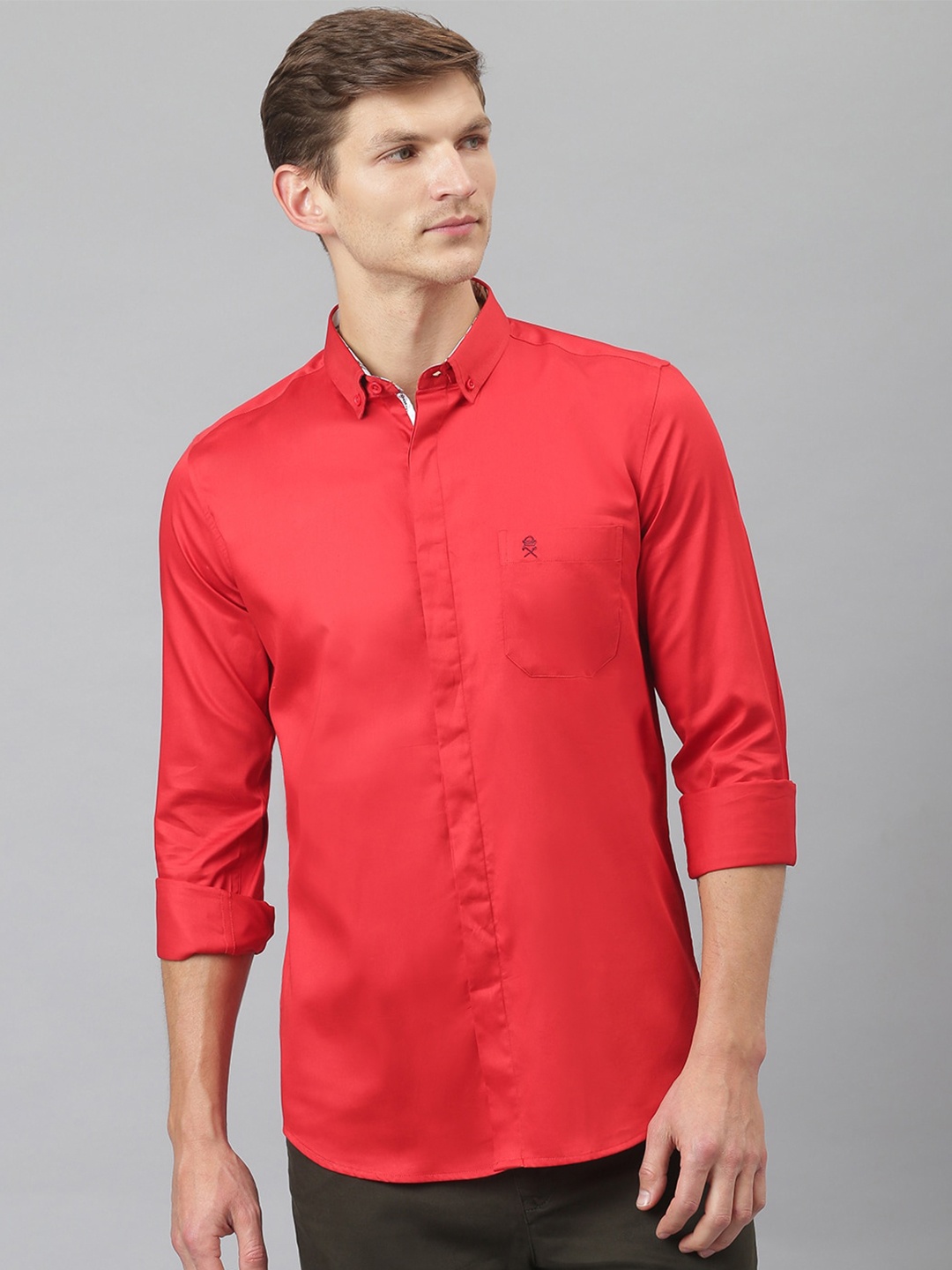 

Thomas Scott Men Red Relaxed Pure Cotton Casual Sustainable Shirt