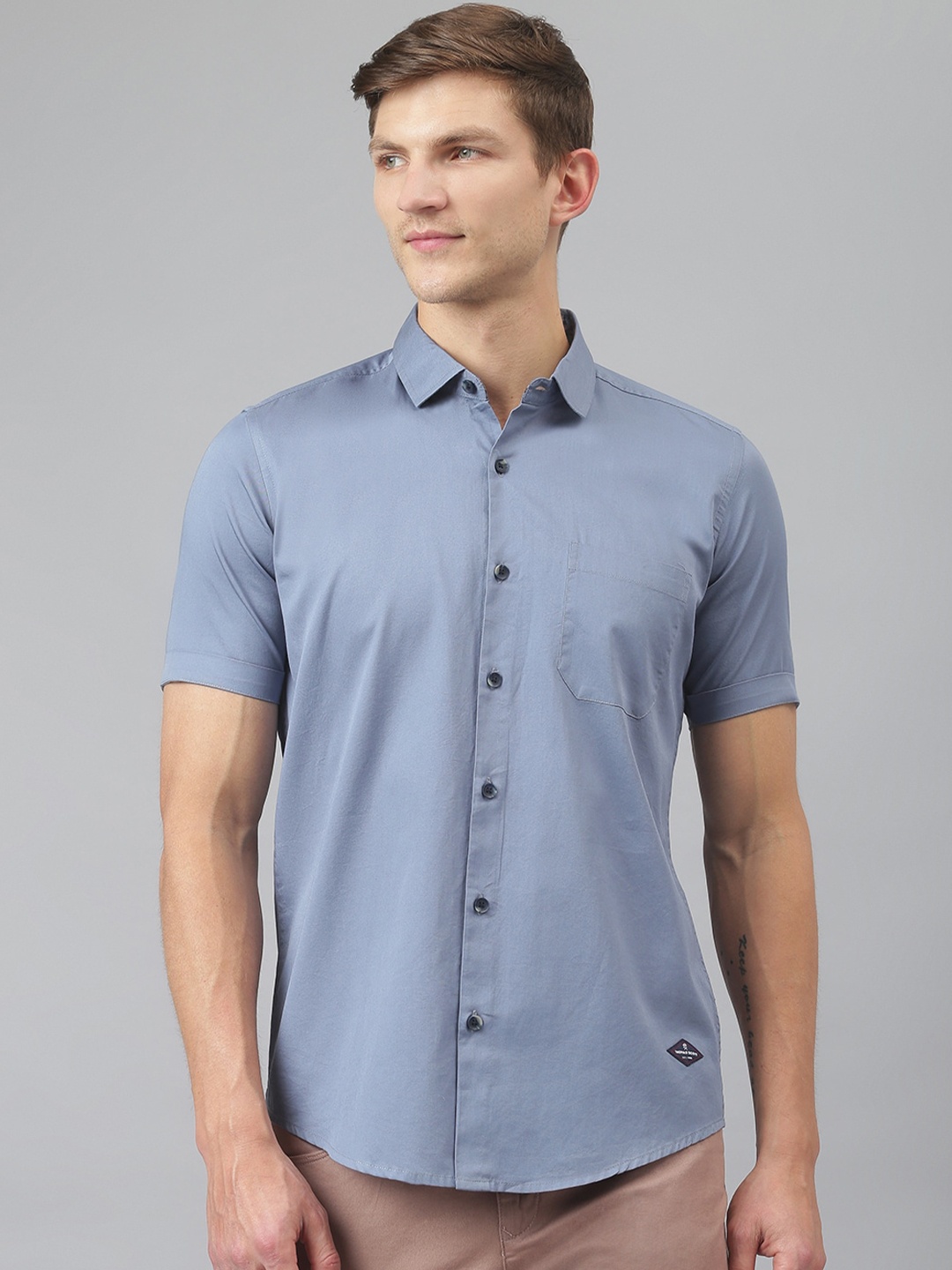 

Thomas Scott Men Grey Slim Fit Casual Shirt