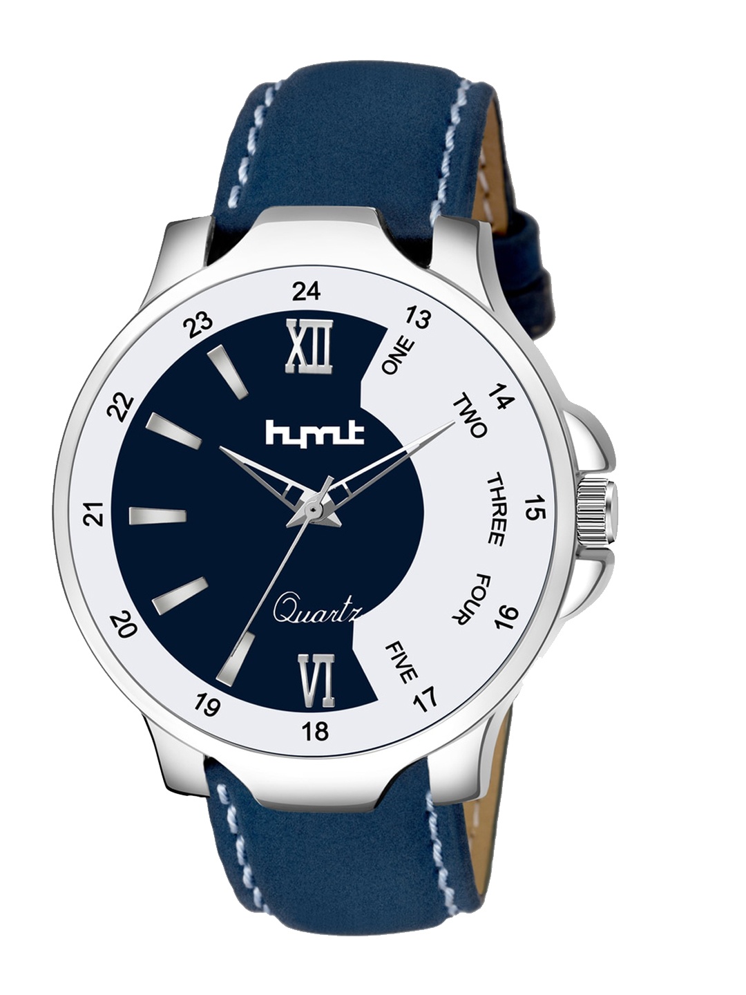 

HYMT Men Blue Dial & Blue Leather Straps Analogue Watch HMTY-5010