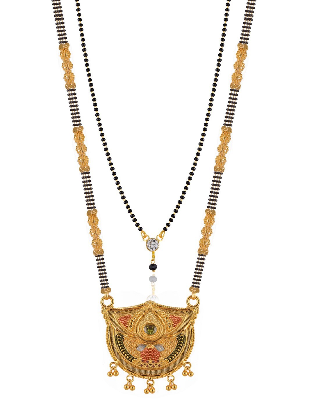 

Brandsoon Set of 2 Gold-Plated Black Beaded Mangalsutra