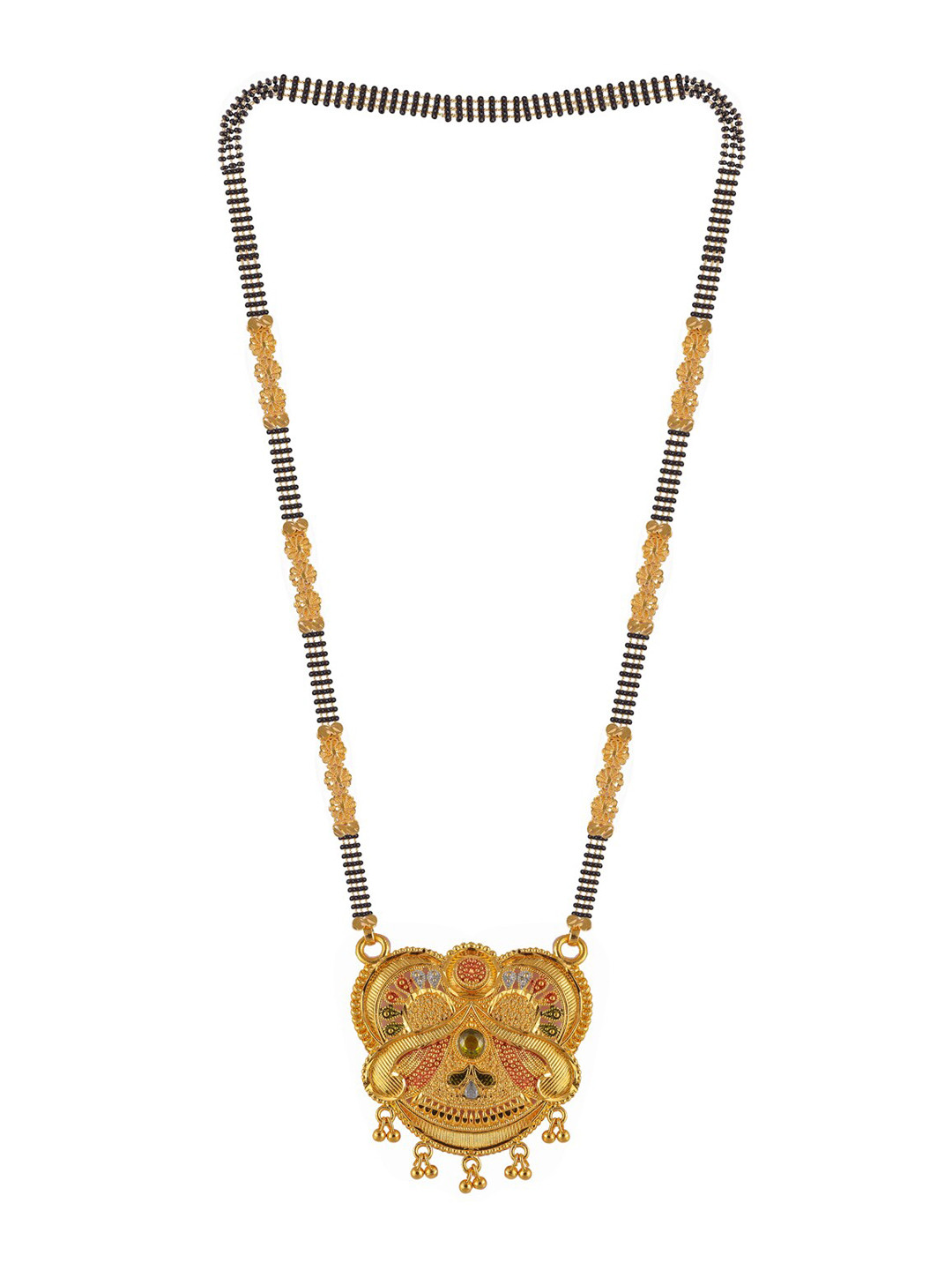 

Brandsoon Set Of 2 Gold-Plated Black Beaded Mangalsutra