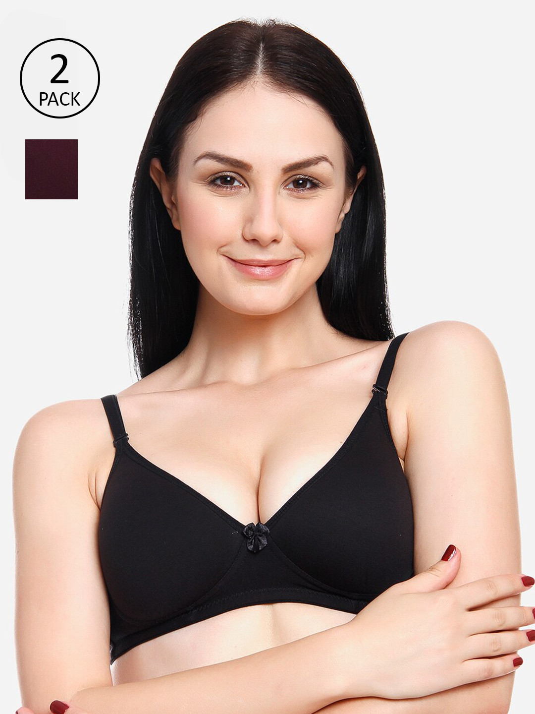 

Innocence Black & Maroon Bra Heavily Padded
