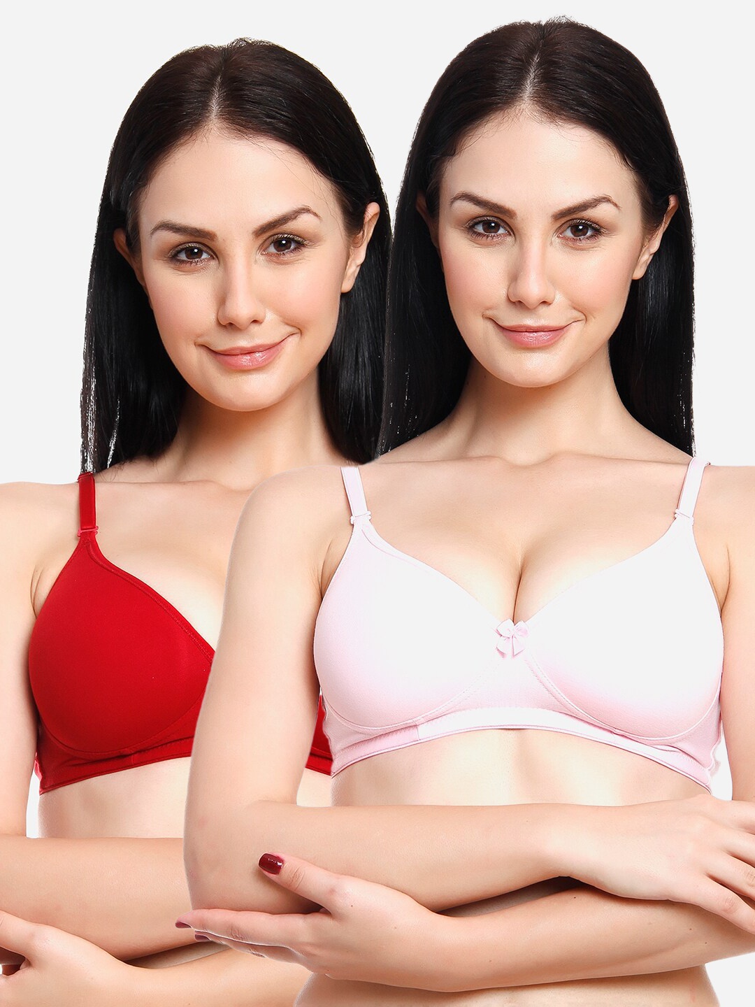 

Innocence Maroon & Pink Set of 2 Heavily Padded Bra