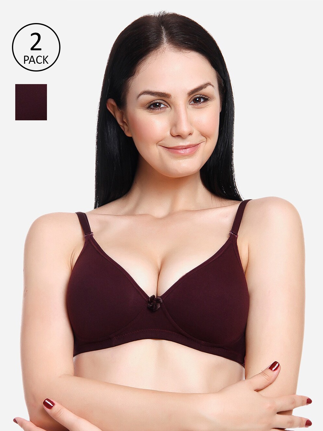 

Innocence Brown Set Of 2 Heavily Padded Non Wired Bra