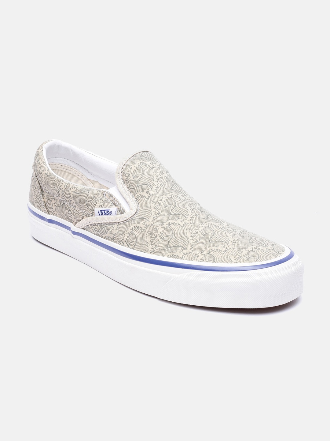 

Vans Men Cream-Coloured Printed Slip-On Sneakers