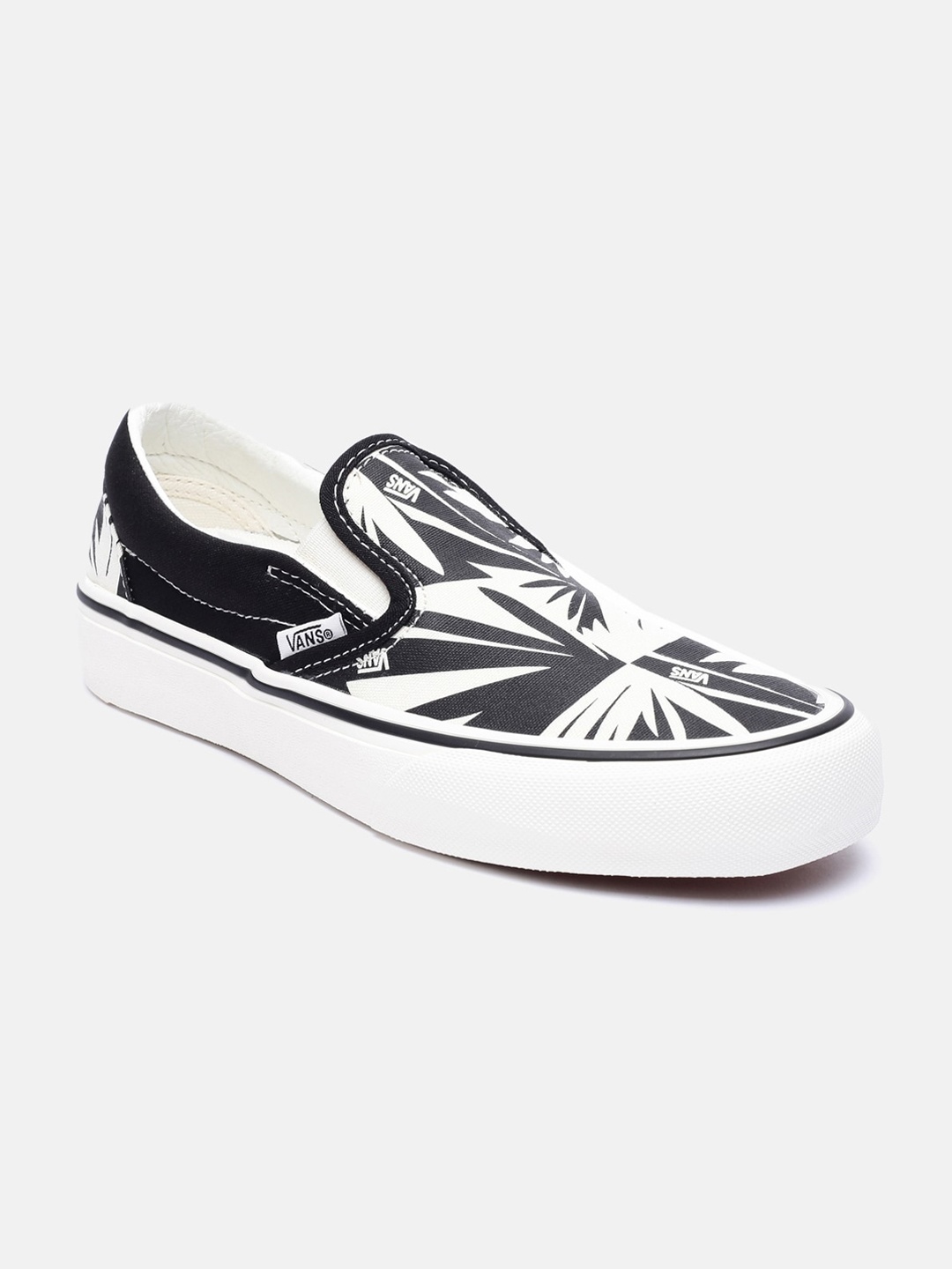 

Vans Unisex White & Black Printed Canvas Sneakers
