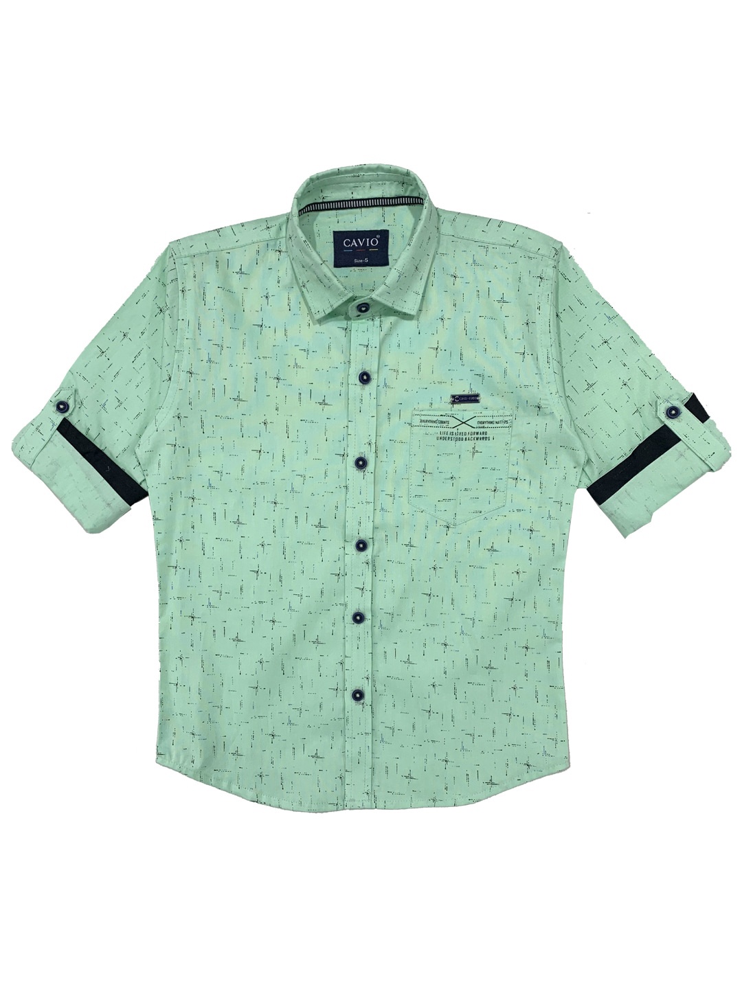

CAVIO Boys Sea Green Printed Casual Shirt
