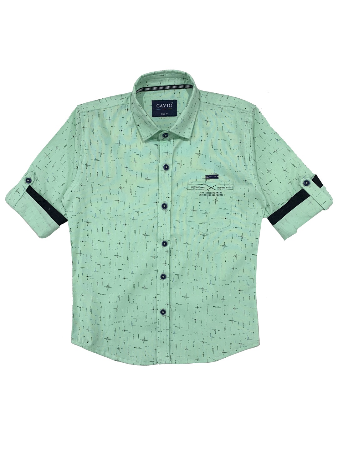 

CAVIO Boys Sea Green Printed Casual Shirt