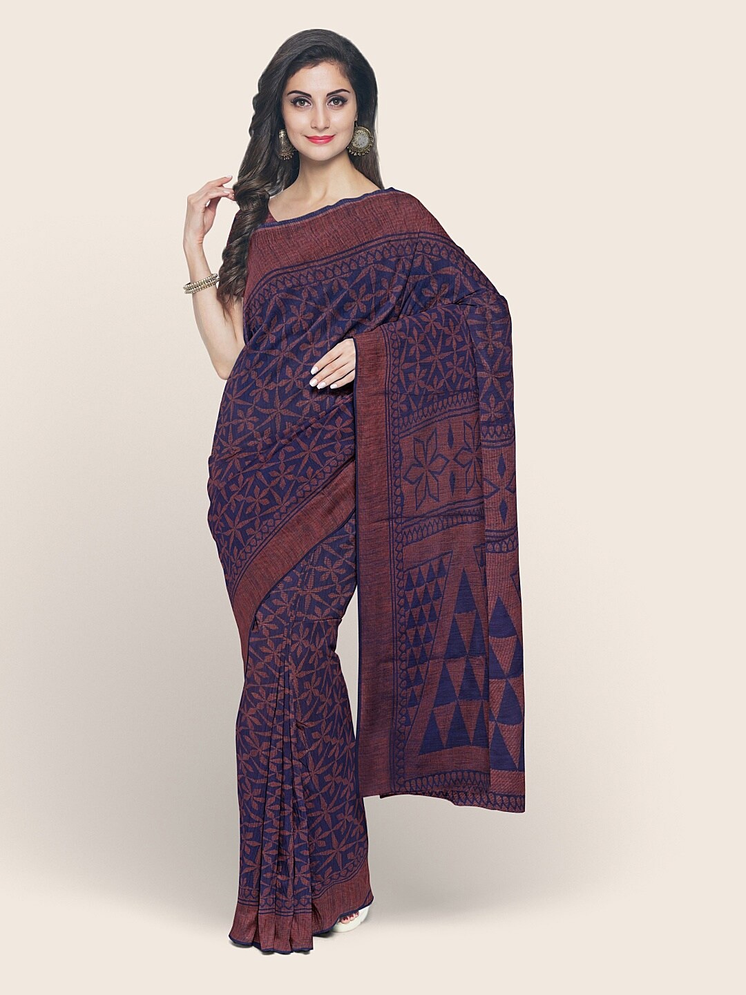 

Pothys Blue & Purple Ethnic Motifs Saree