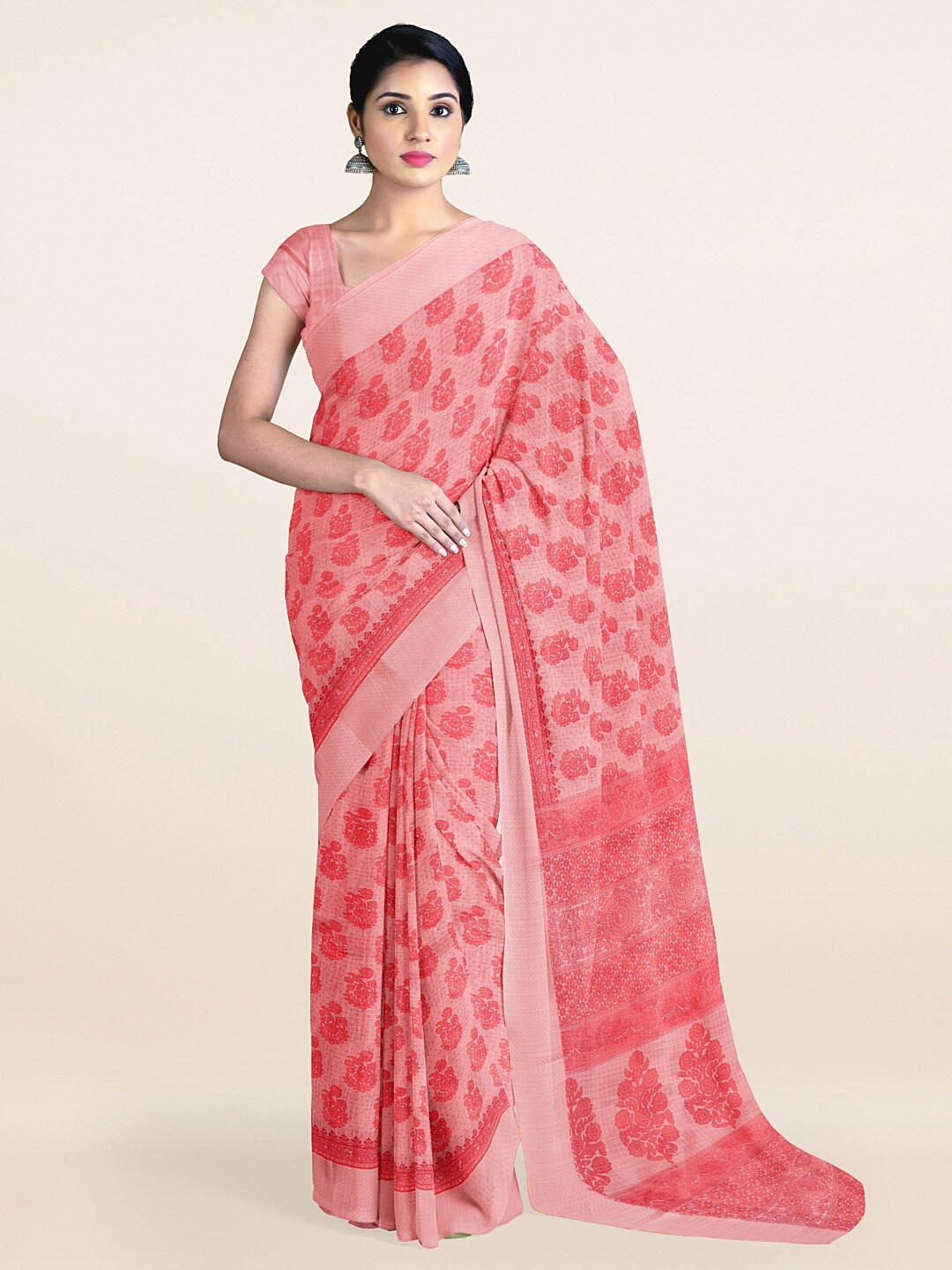 

Pothys Pink Floral Saree