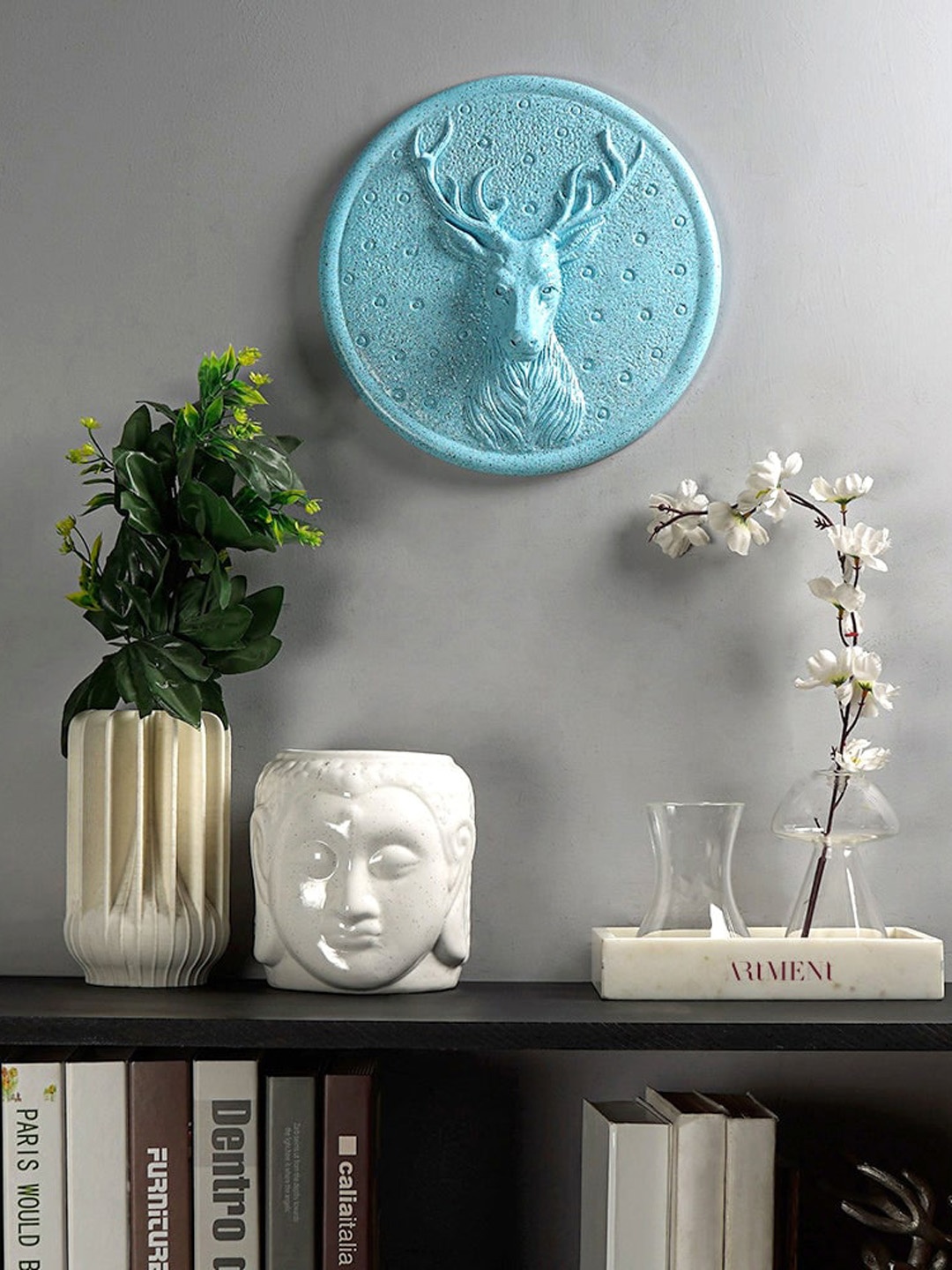 

THE ARTMENT Blue Deer Head Wall Art