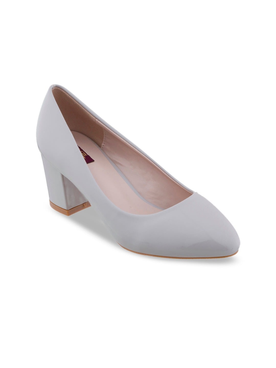 

SHUZ TOUCH Grey Block Pumps Heels
