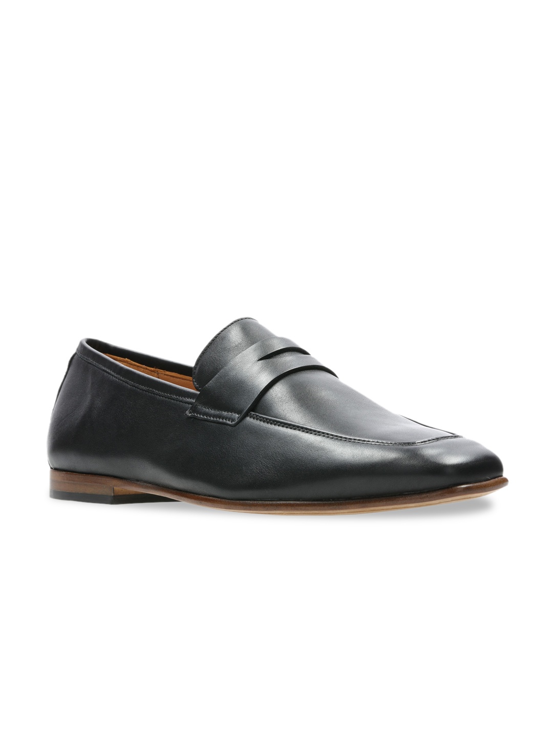 

Clarks Men Black Leather Slip-On Leather Loafers