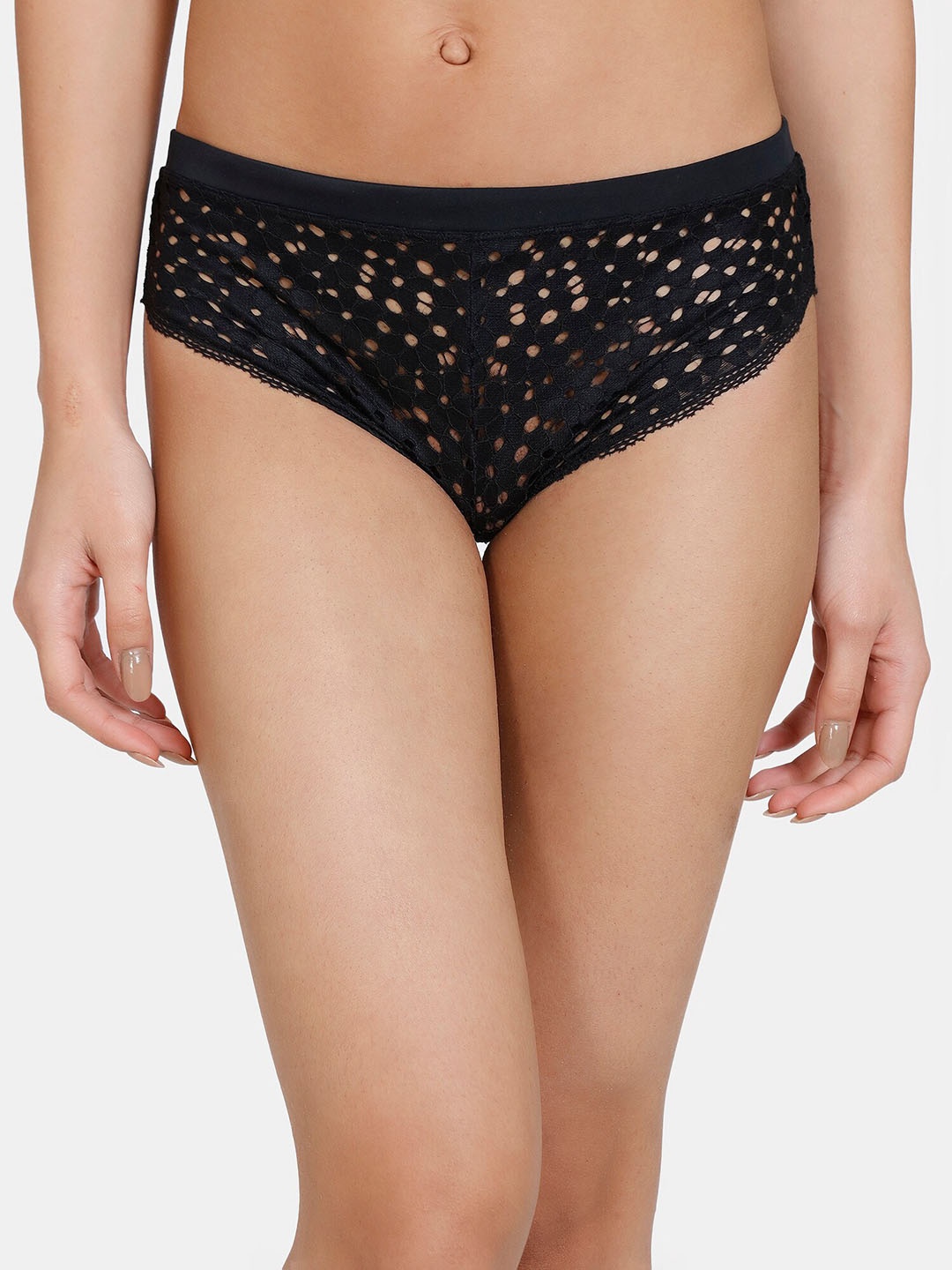 

Zivame Women Black Printed Hipster Briefs