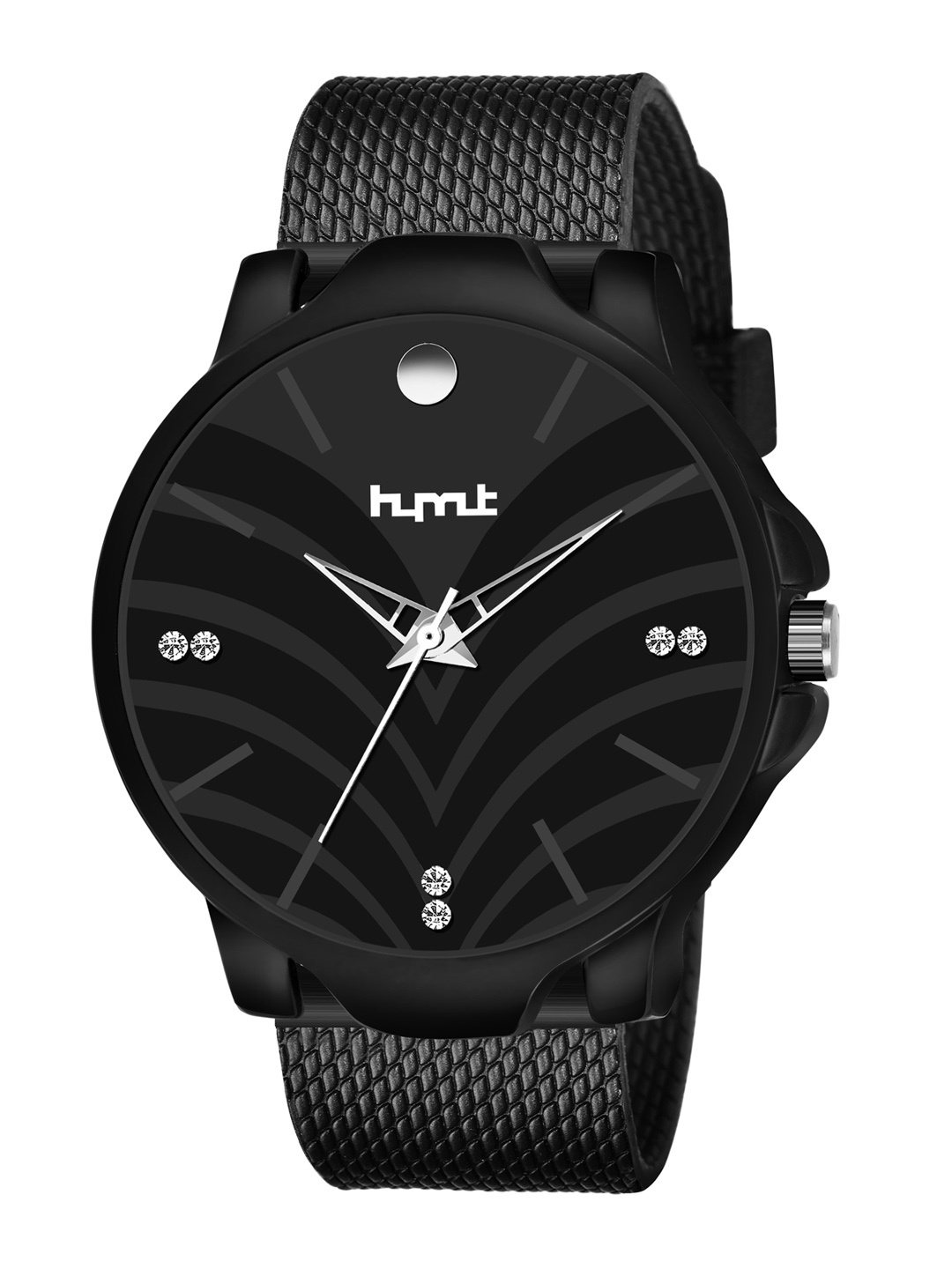 

HYMT Men Black Printed Dial & Black Leather Straps Analogue Watch HMTY-5004