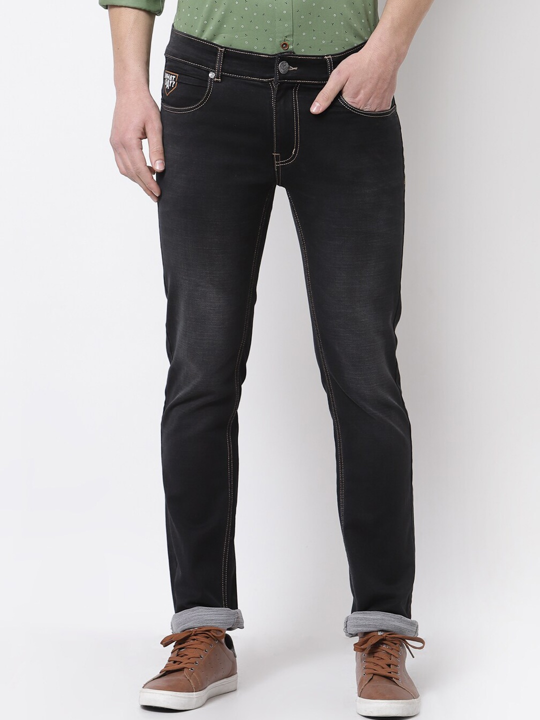 

TNG Men Black Slim Fit Mildly Distressed Light Fade Stretchable Jeans