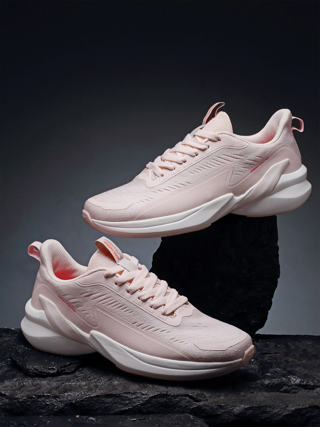 

Red Tape Women Pink Mesh Walking Shoes