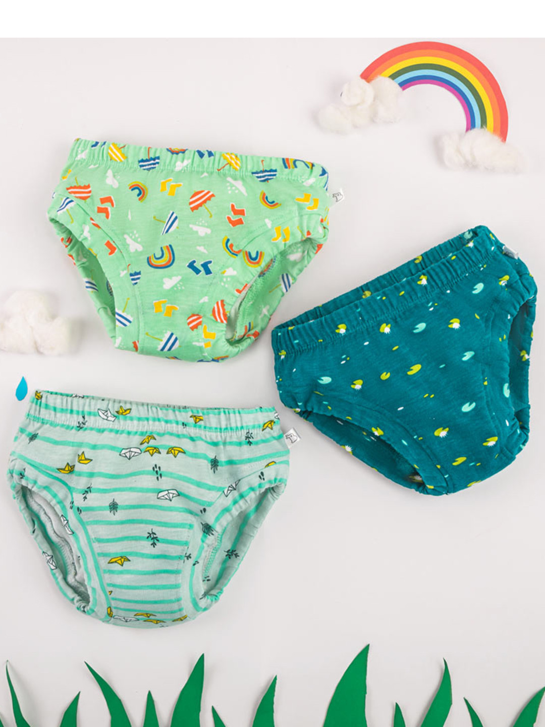 

SuperBottoms Kids Pack Of 3 Supersoft Ultra-Breathable Sustainable Basic Briefs Und-U-Br-RD-2_3-3PACK, Blue