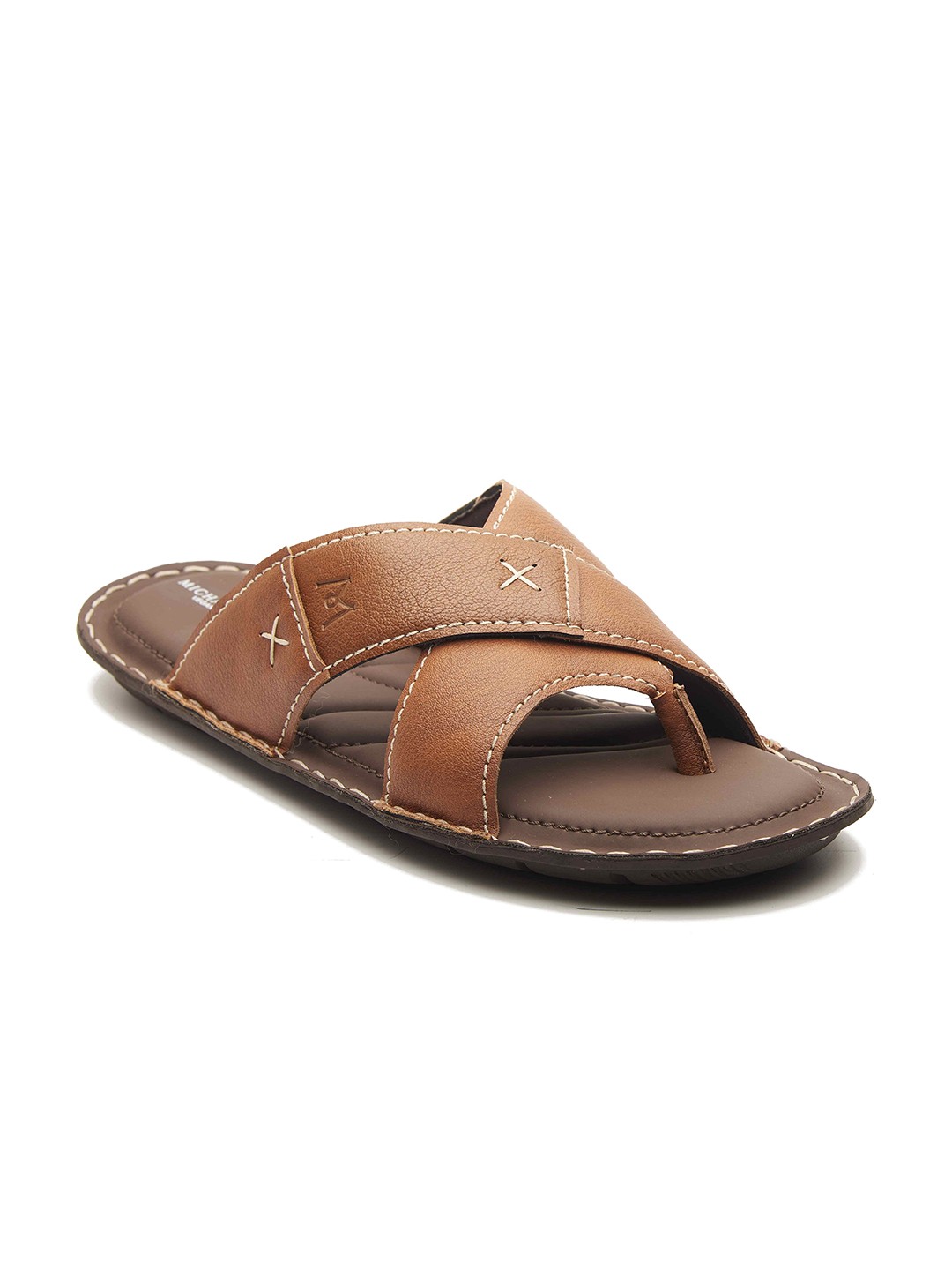 

MICHAEL ANGELO Men Tan PU Comfort Sandals