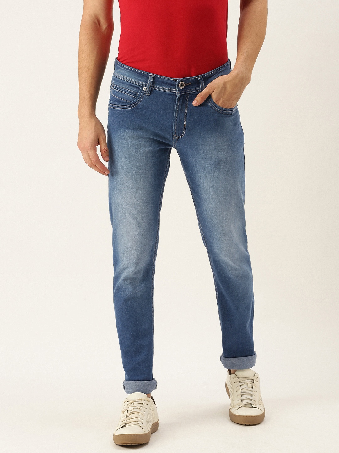 

Peter England Casuals Men Blue Slim Fit Heavy Fade Stretchable Jeans