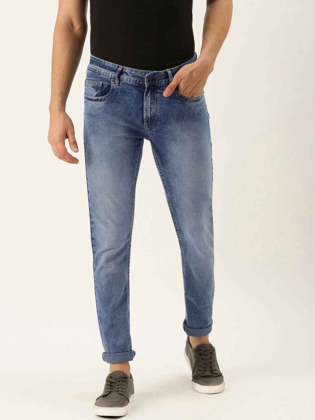 

Peter England Casuals Men Blue Slim Fit Heavy Fade Stretchable Jeans