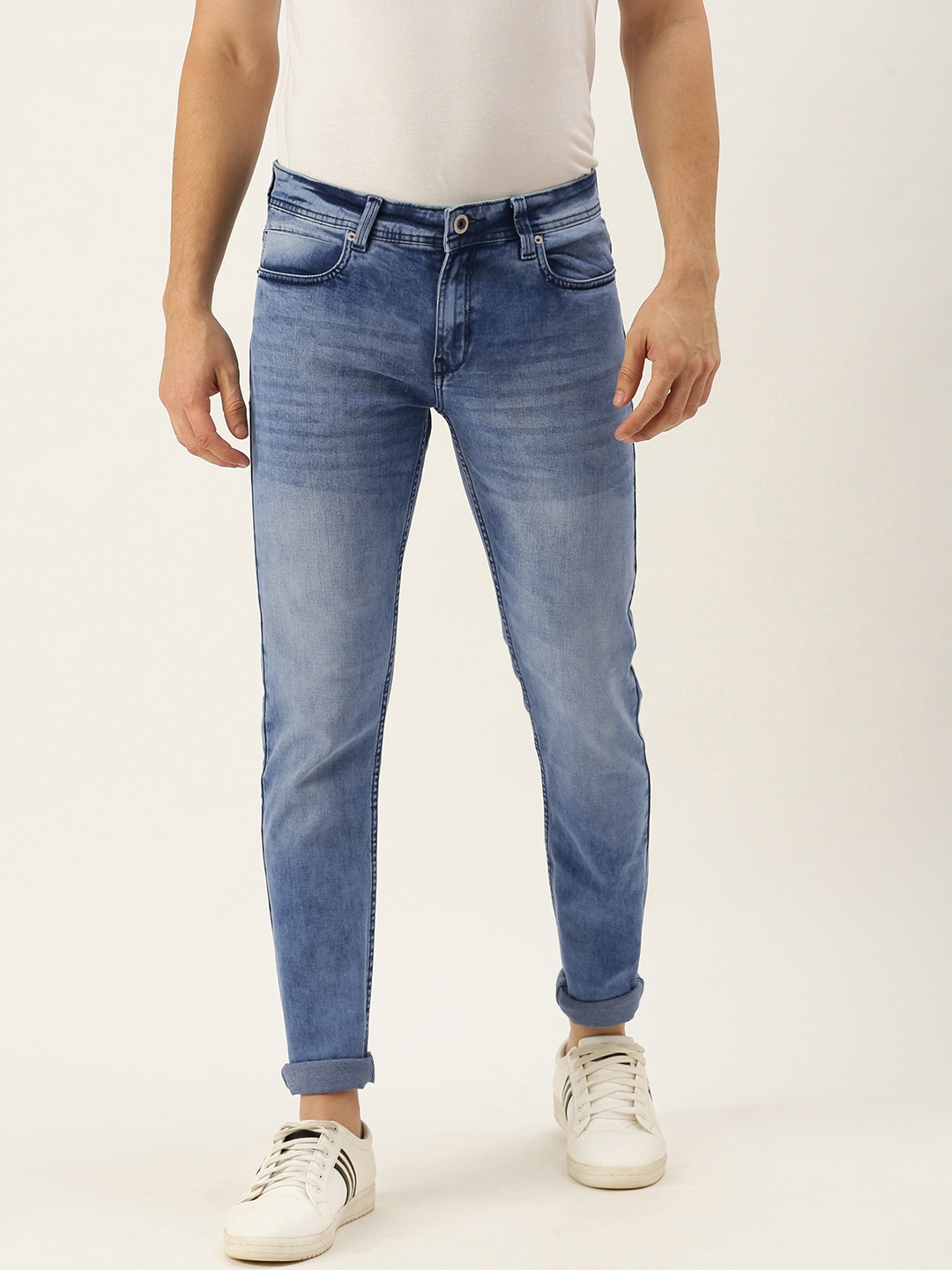 

Peter England Casuals Men Blue Slim Fit Heavy Fade Stretchable Jeans