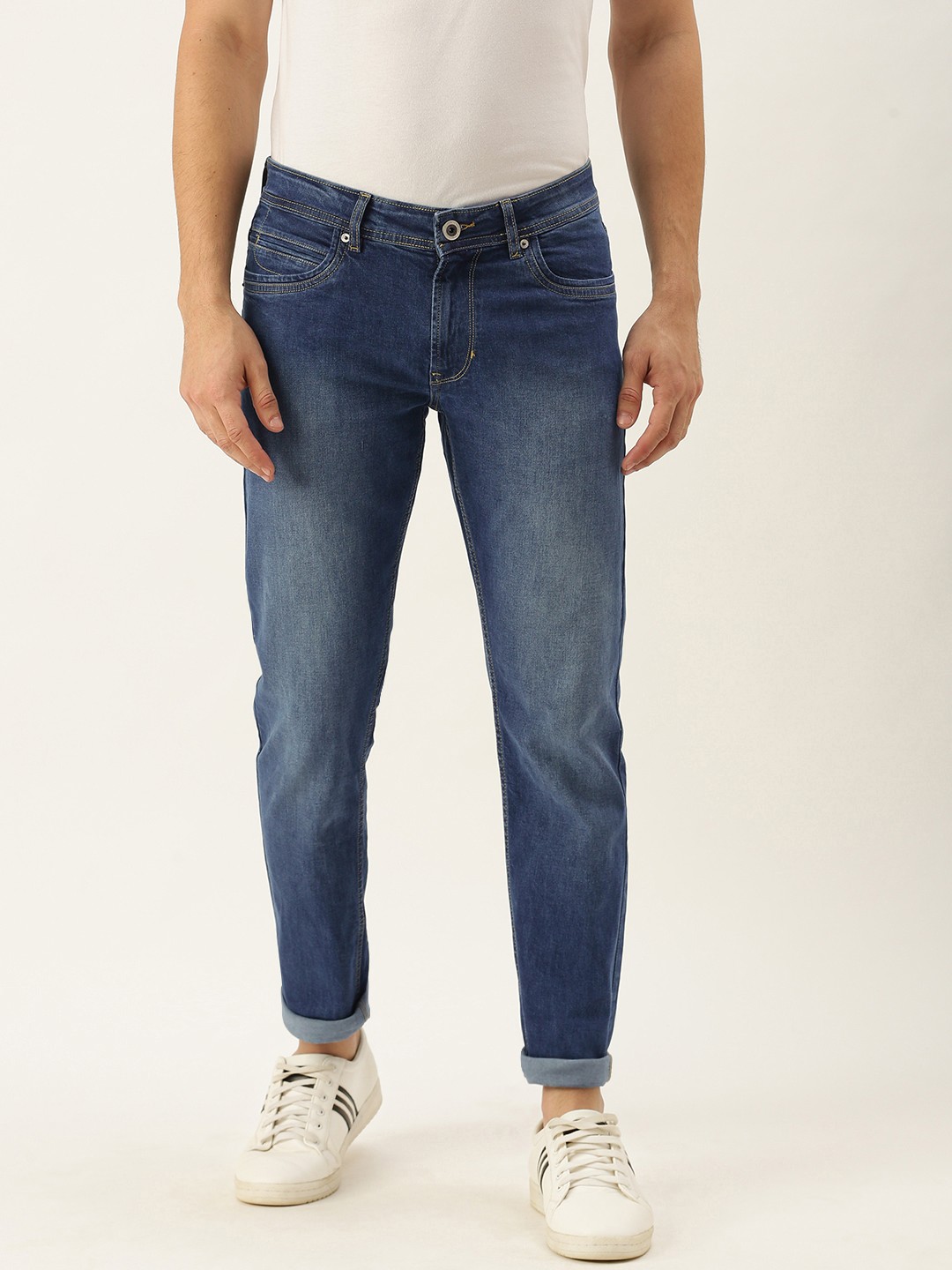 

Peter England Casuals Men Blue Slim Fit Heavy Fade Stretchable Jeans
