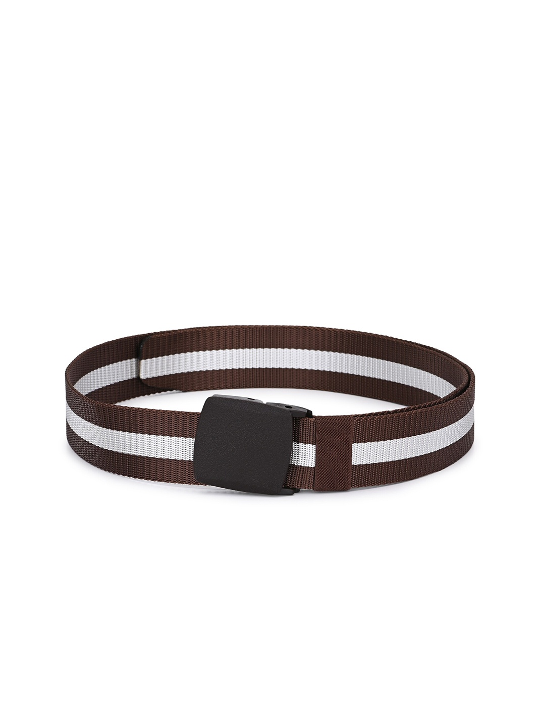 

Calvadoss Girls Brown & White Striped Canvas Belt