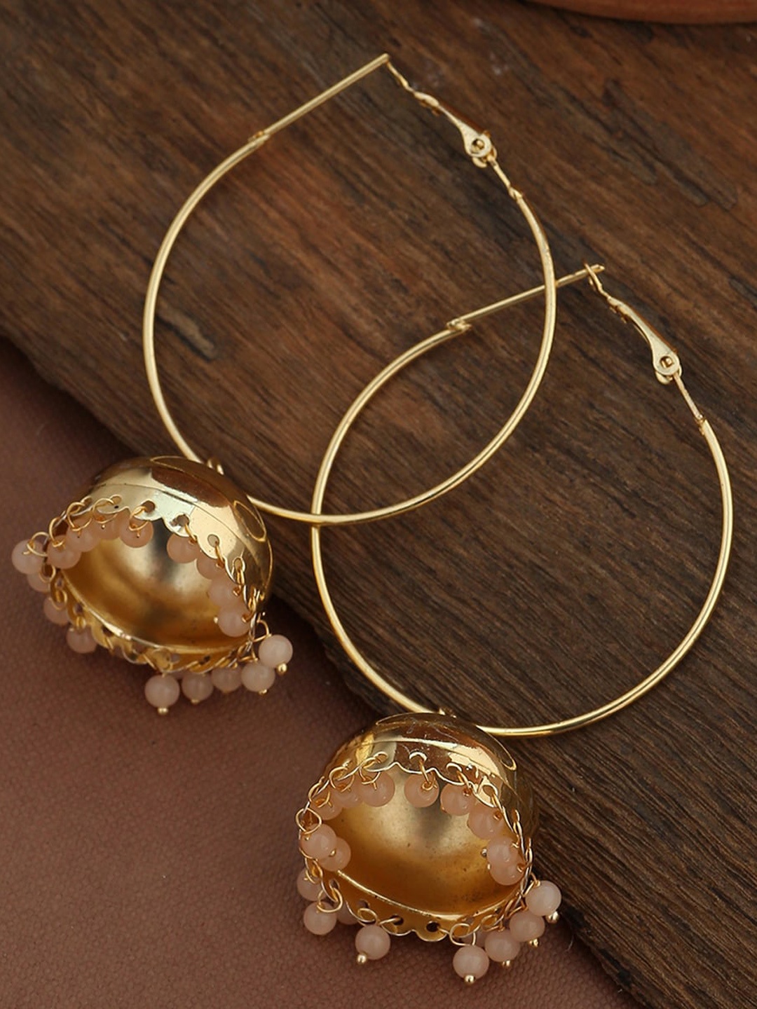 

Shoshaa Gold-Toned Dome Shaped Hoop Earrings